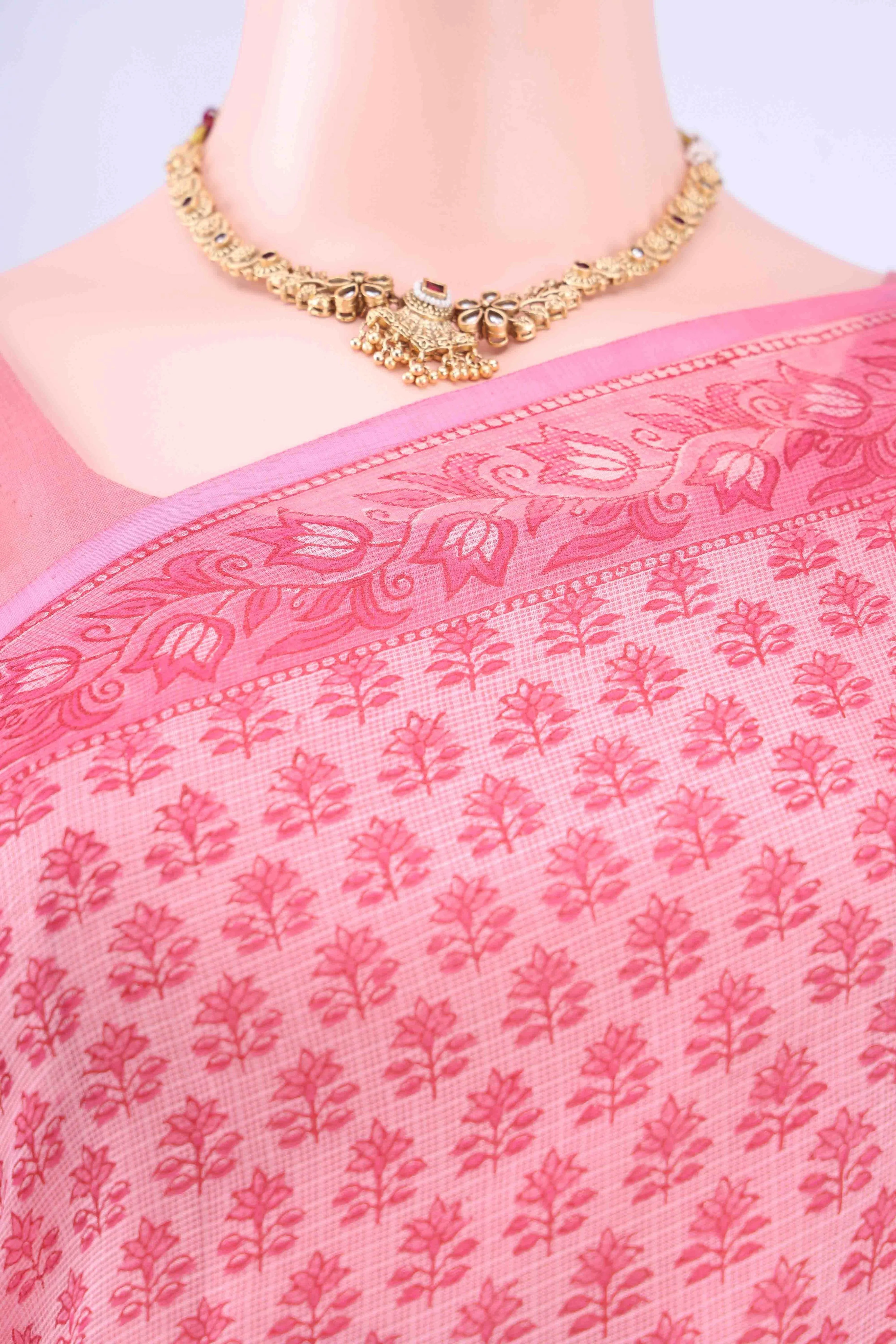 Coral Kota Silk Saree - Image 3