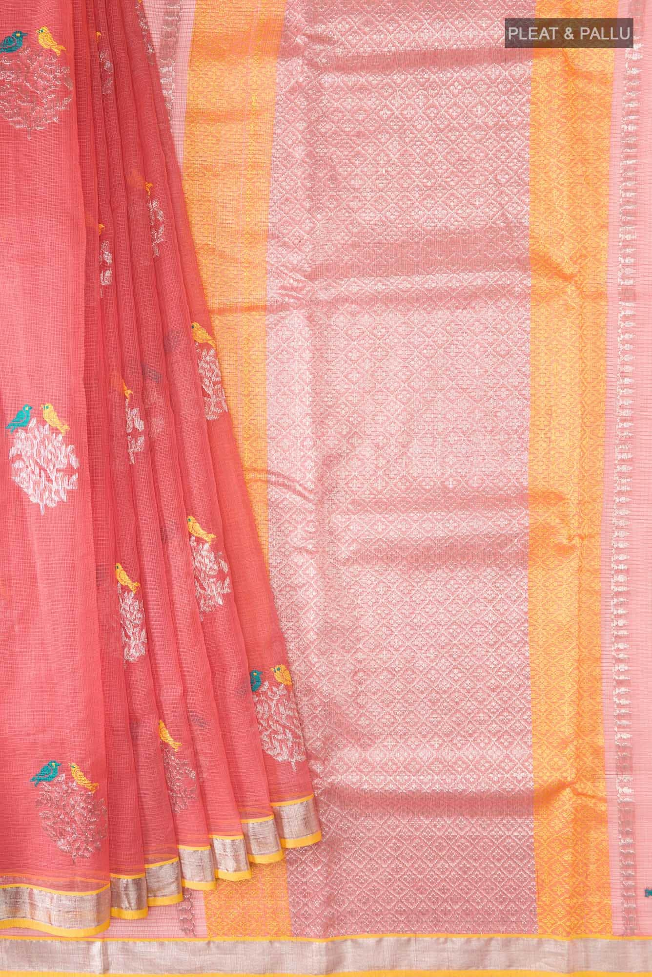 Coral Kota Silk Saree - Image 2