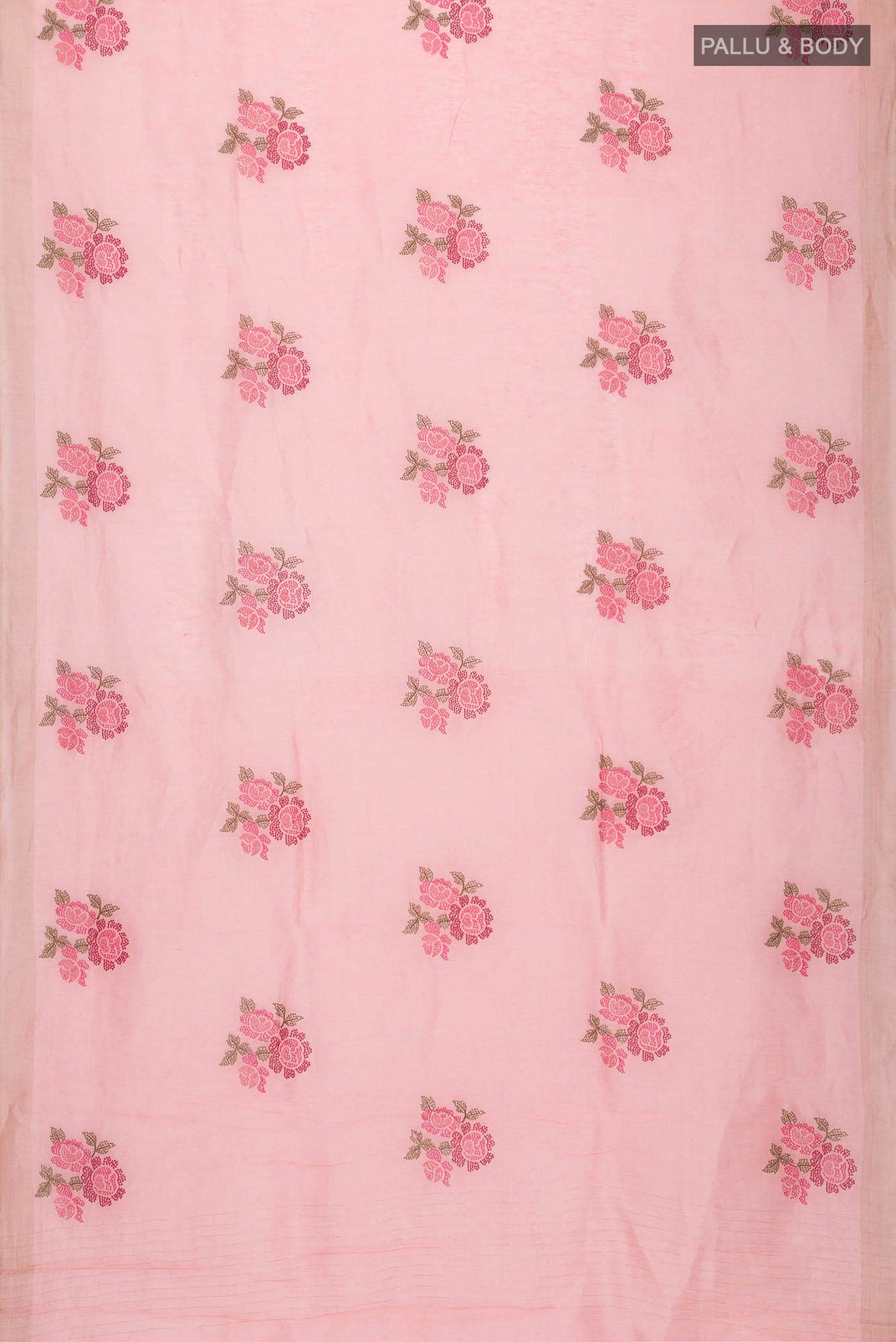 Coral Linen Saree - Image 2