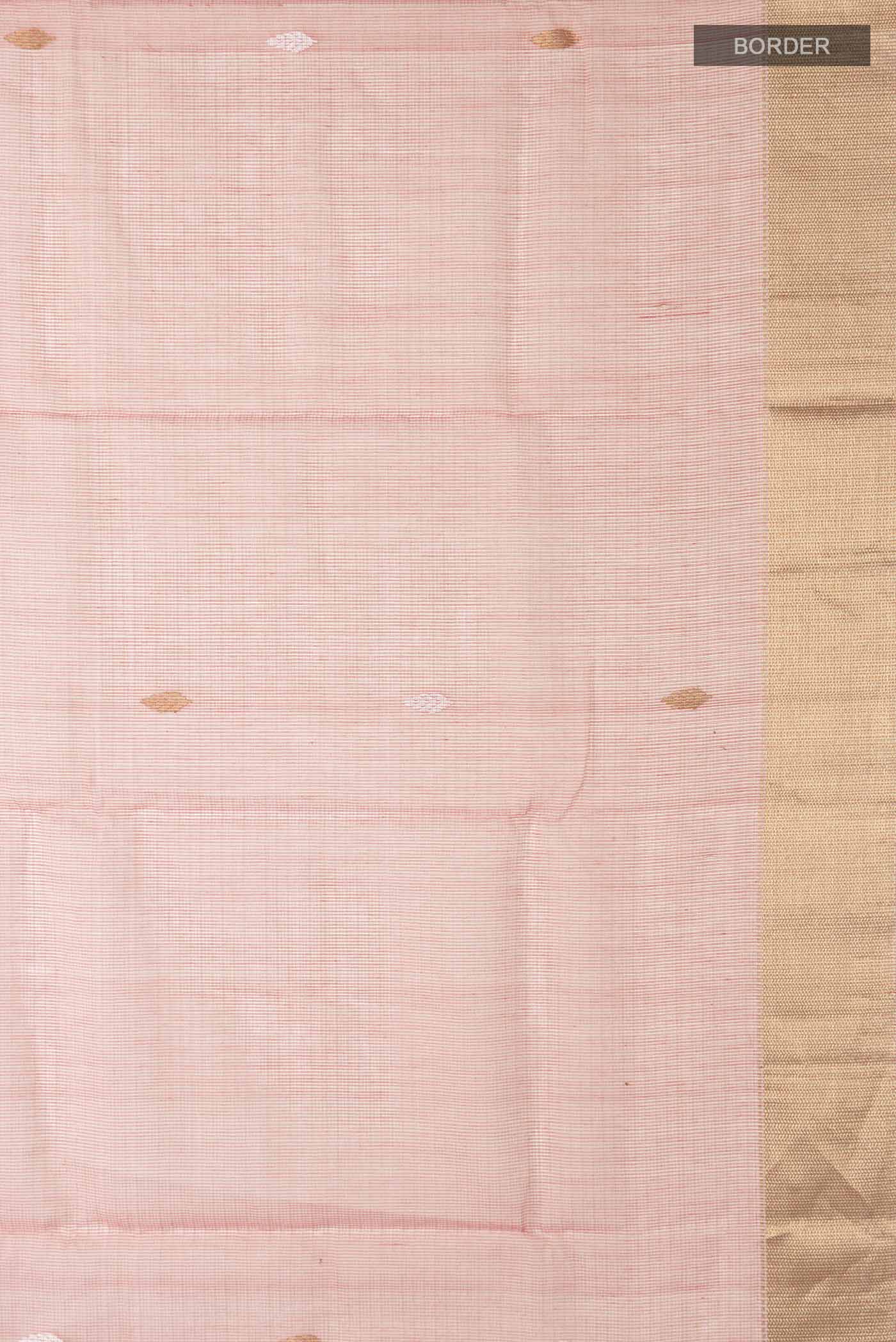 Coral Maheshwari Silk Cotton Saree - Image 3
