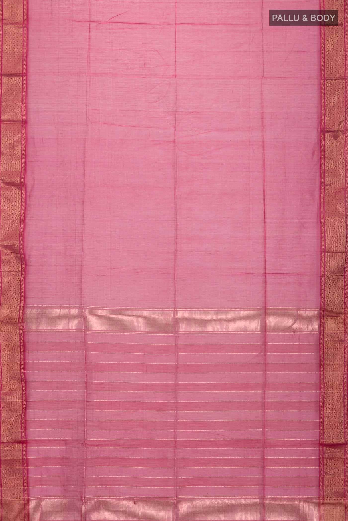 Coral Maheshwari Silk Saree - Image 2