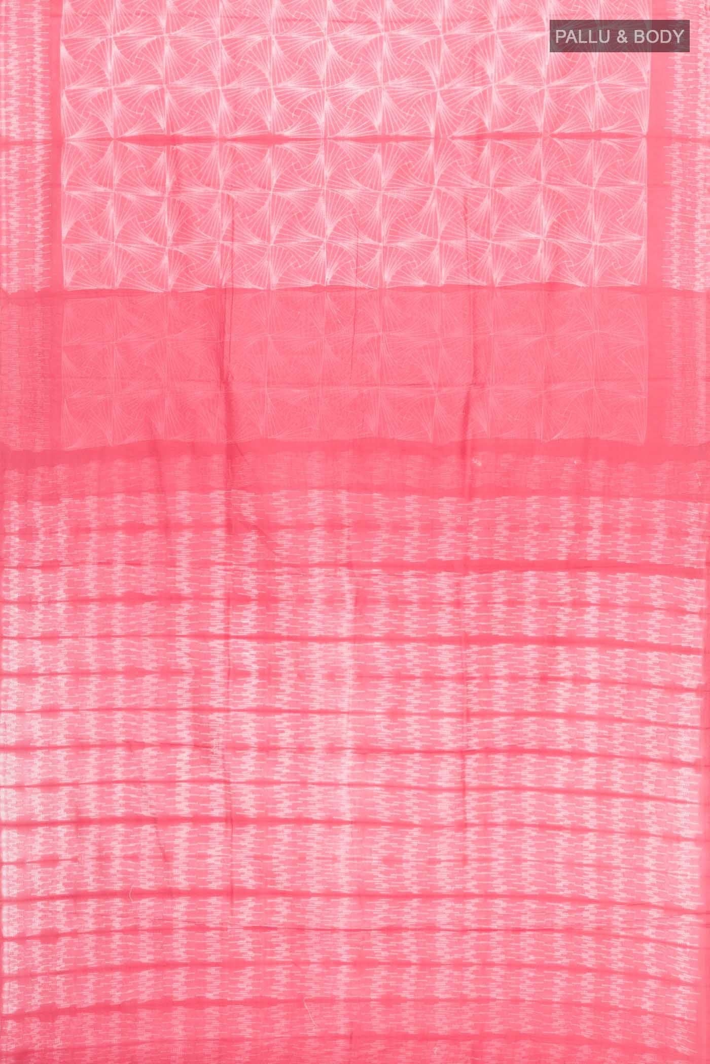 Coral Printed Silk Saree - Image 5