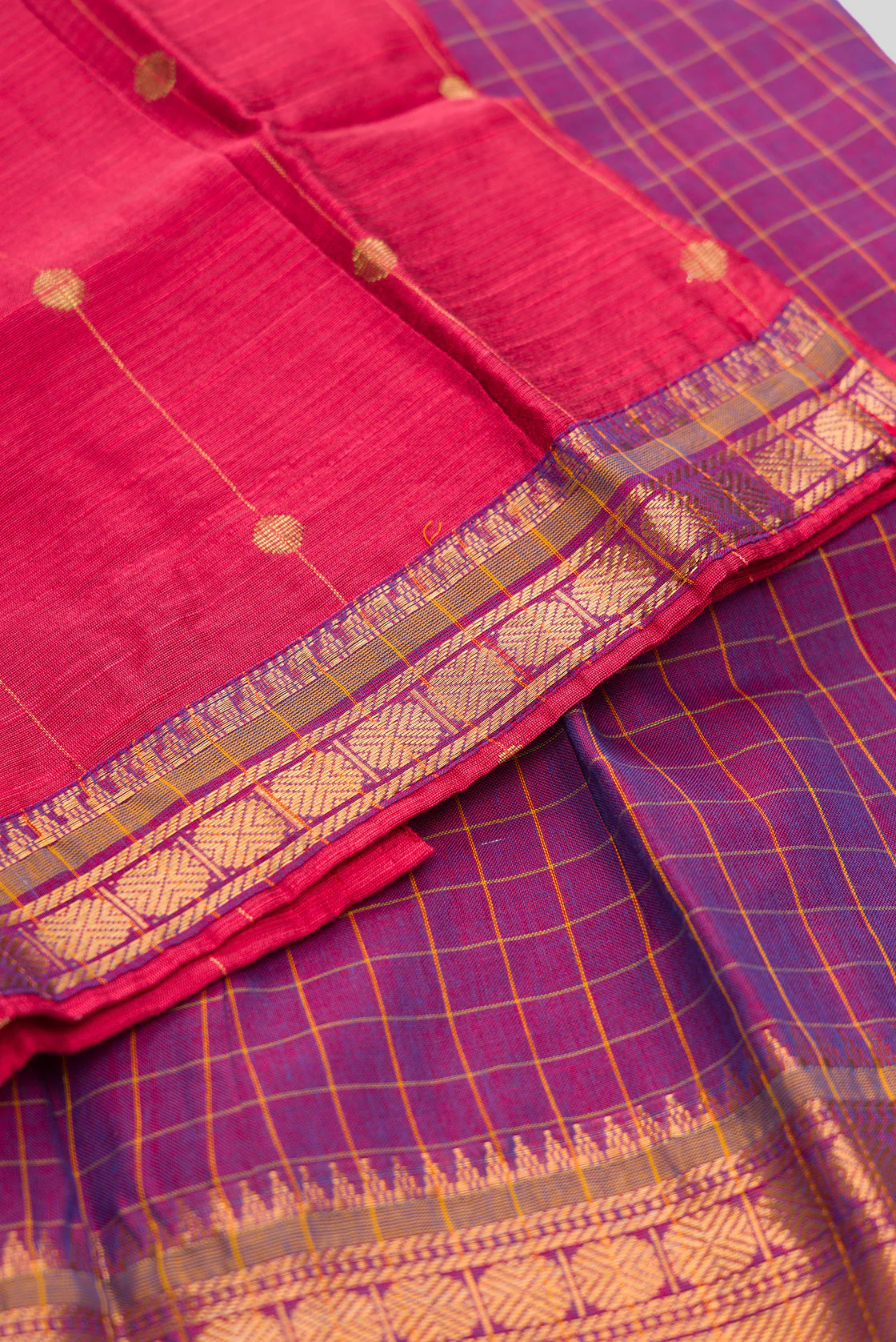 Coral Readymade Cotton Pavadai Set  | Lehanga & Blouse - Image 6