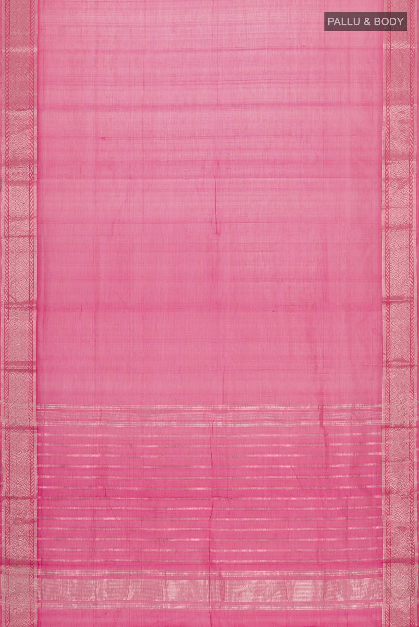 Coral Silk Cotton Saree - Image 3