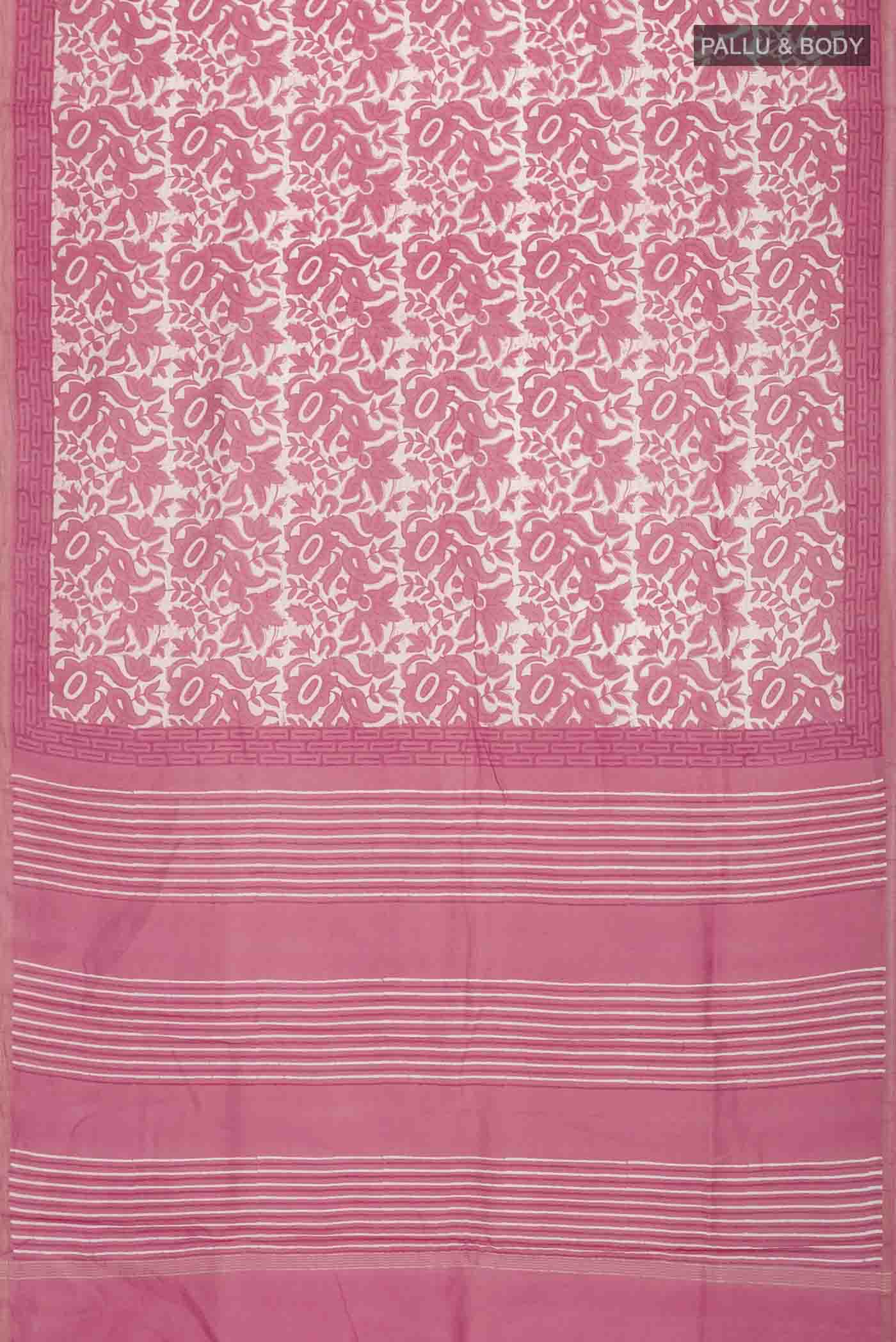 Coral Silk Cotton Saree - Image 3