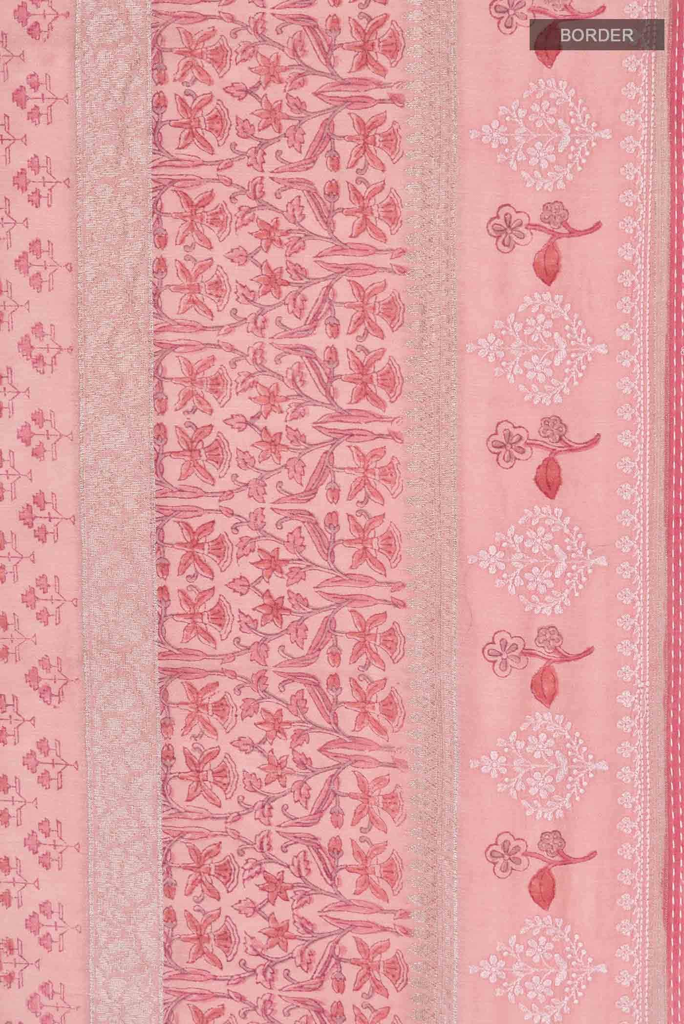 Coral Tussar Silk Saree - Image 4