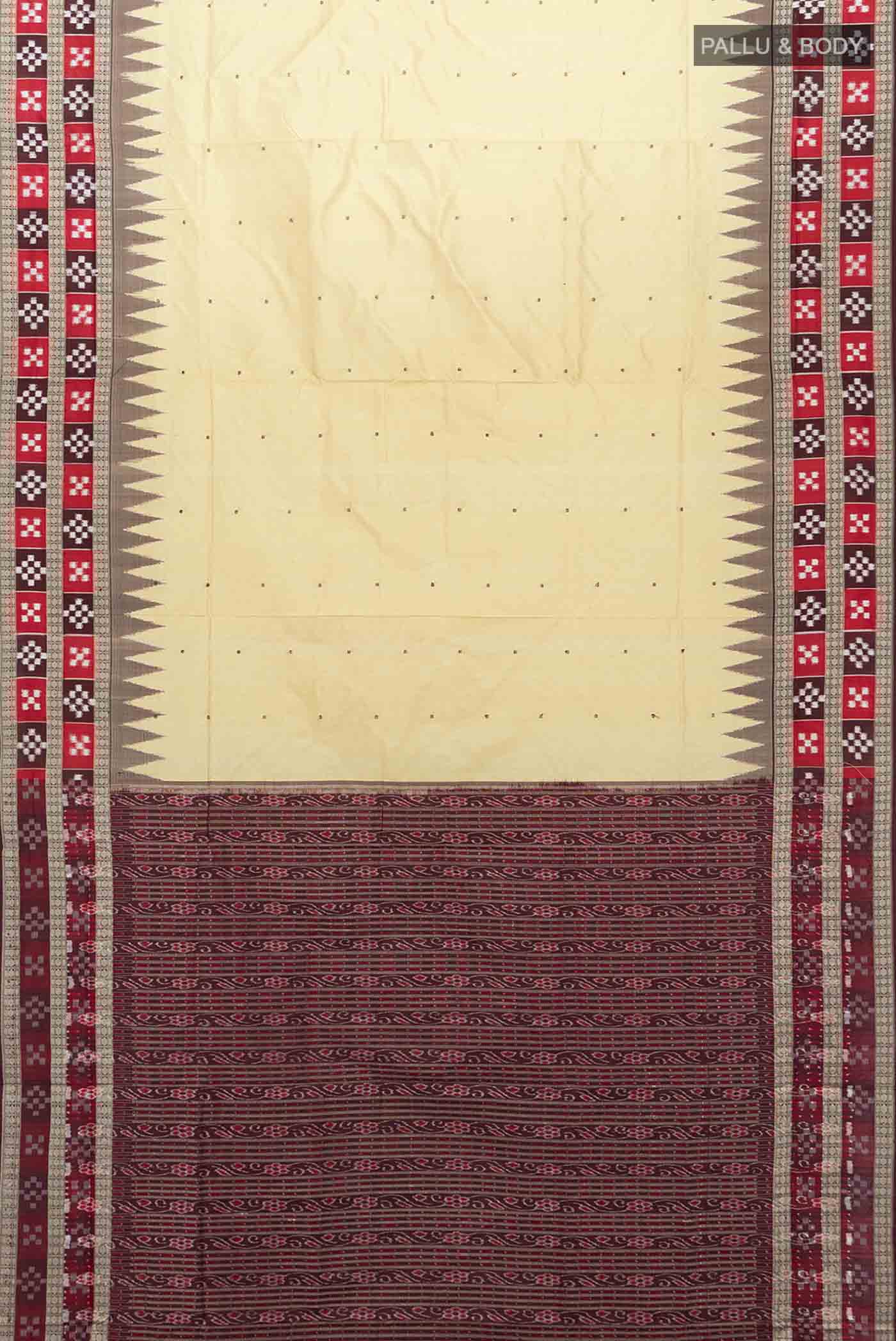 Cream Assam Silk Saree - Image 5