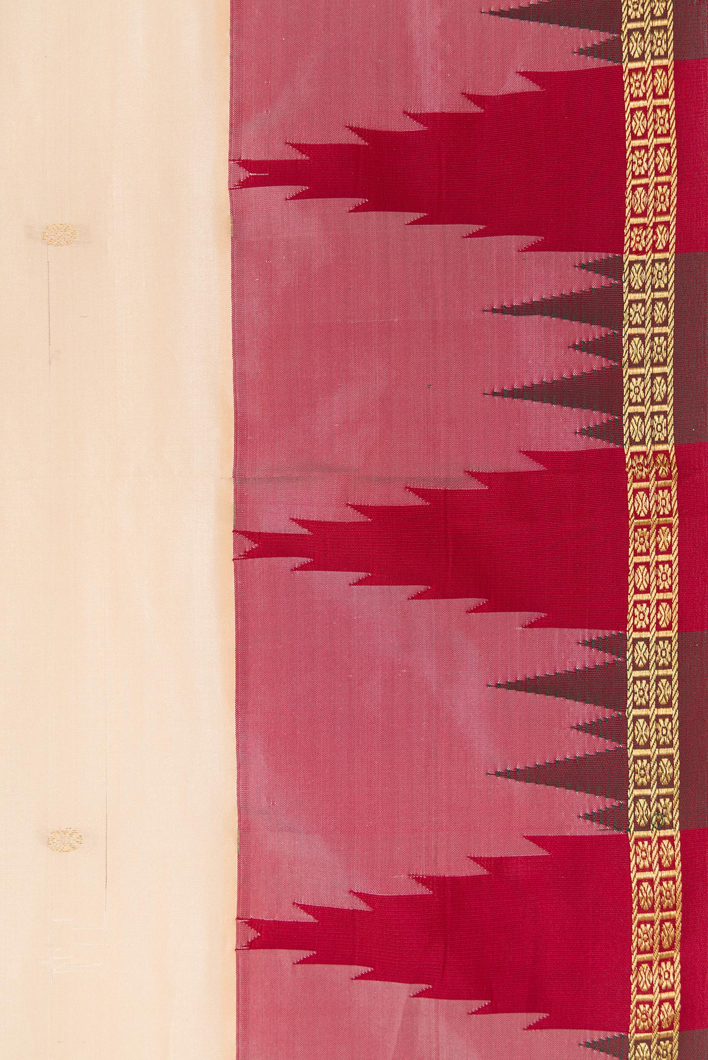 Cream Bangalore Silk Saree - Image 3