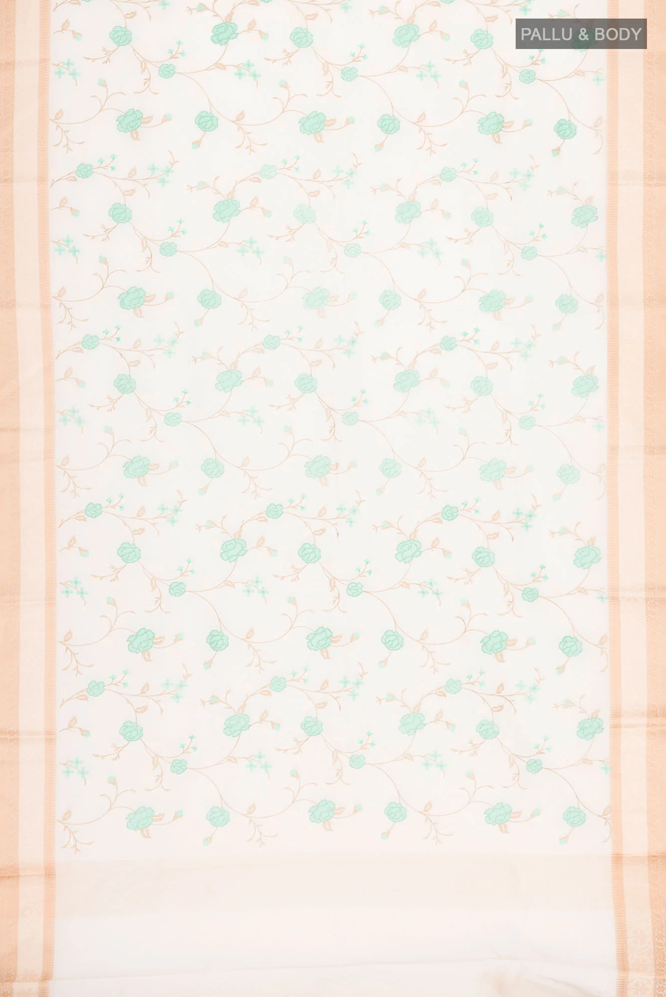 Cream Blended Kota Cotton Saree - Image 5