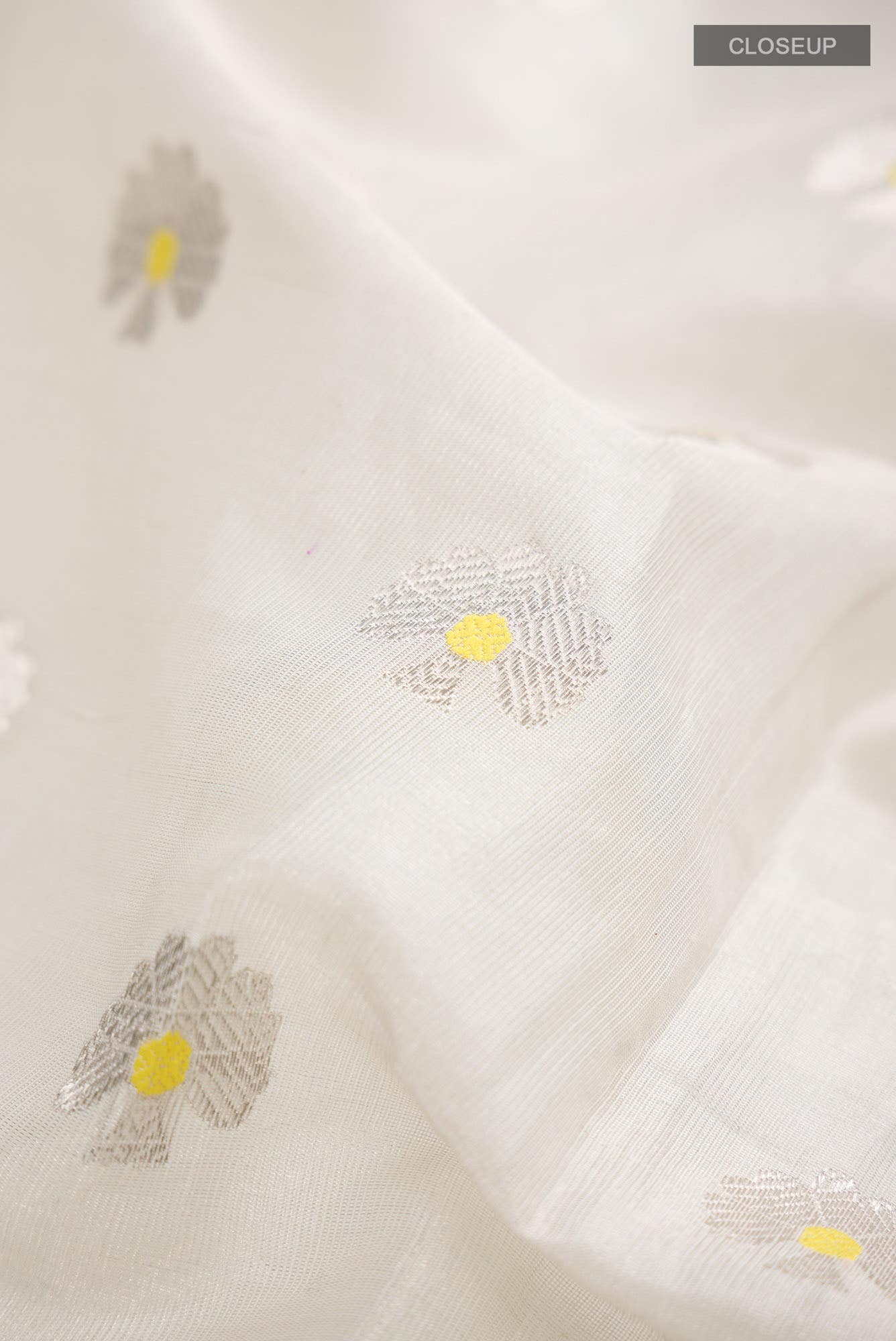 Cream Chanderi Silk Saree - Image 3