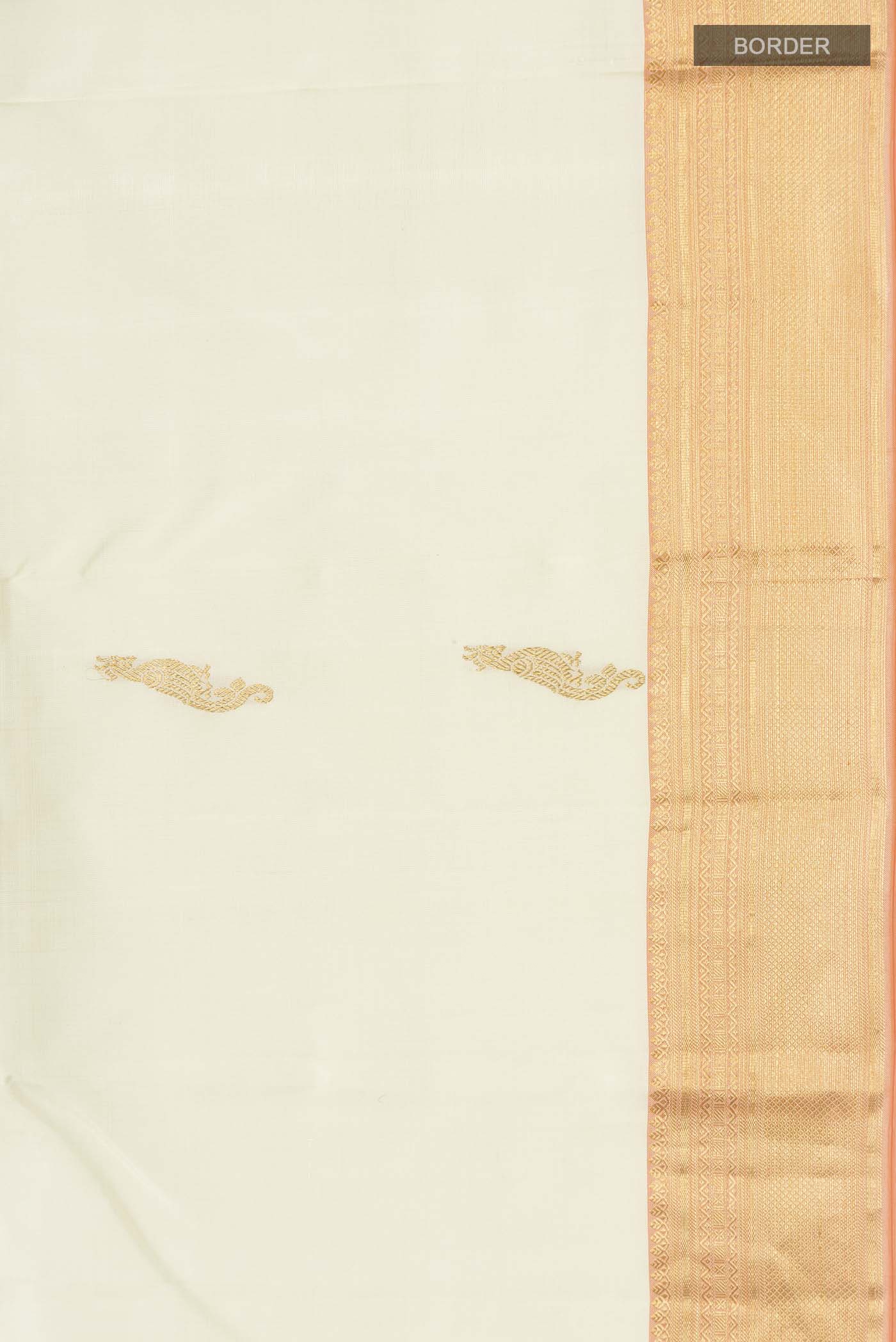 Cream Kanjivaram Silk Saree - Image 3