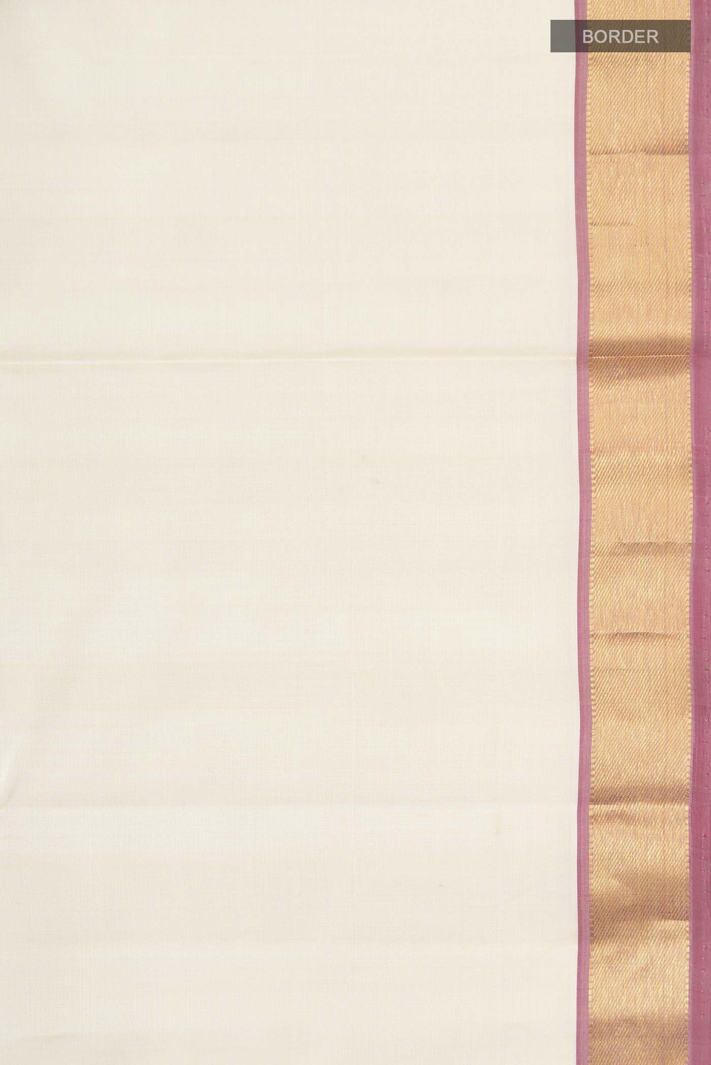 Cream Kanjivaram Silk Saree - Image 3