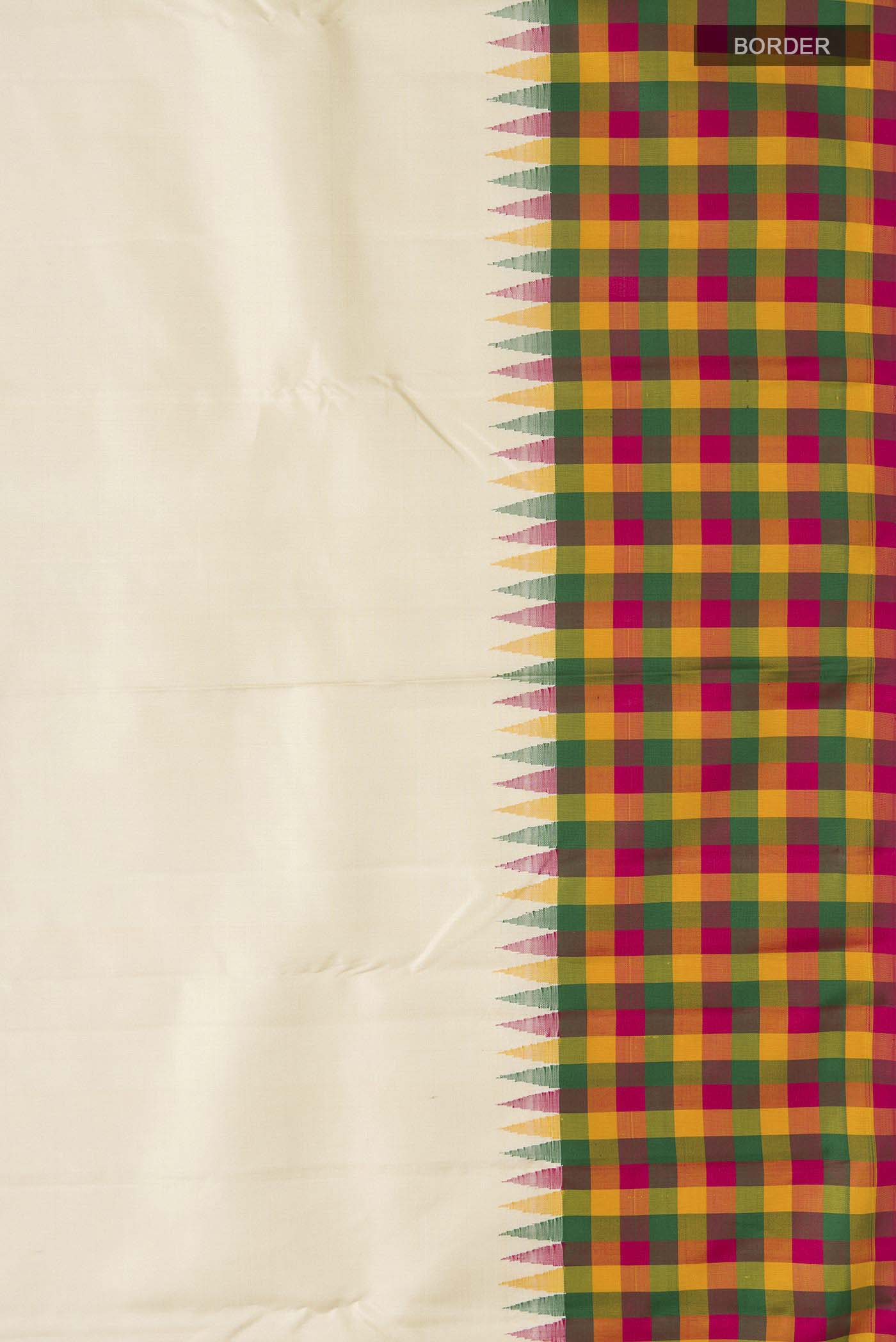 Cream Kanjivaram Silk Saree - Image 3