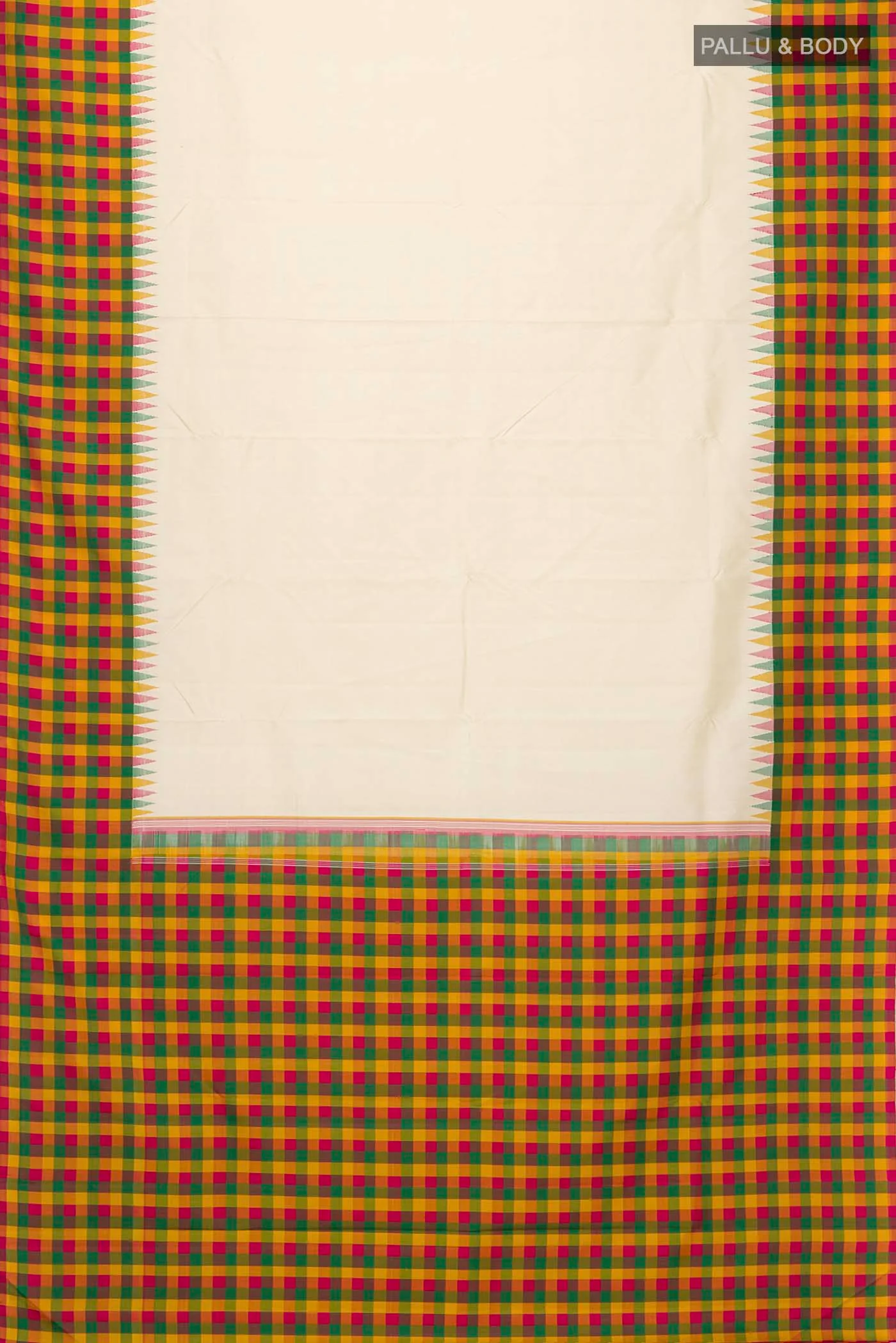 Cream Kanjivaram Silk Saree - Image 6