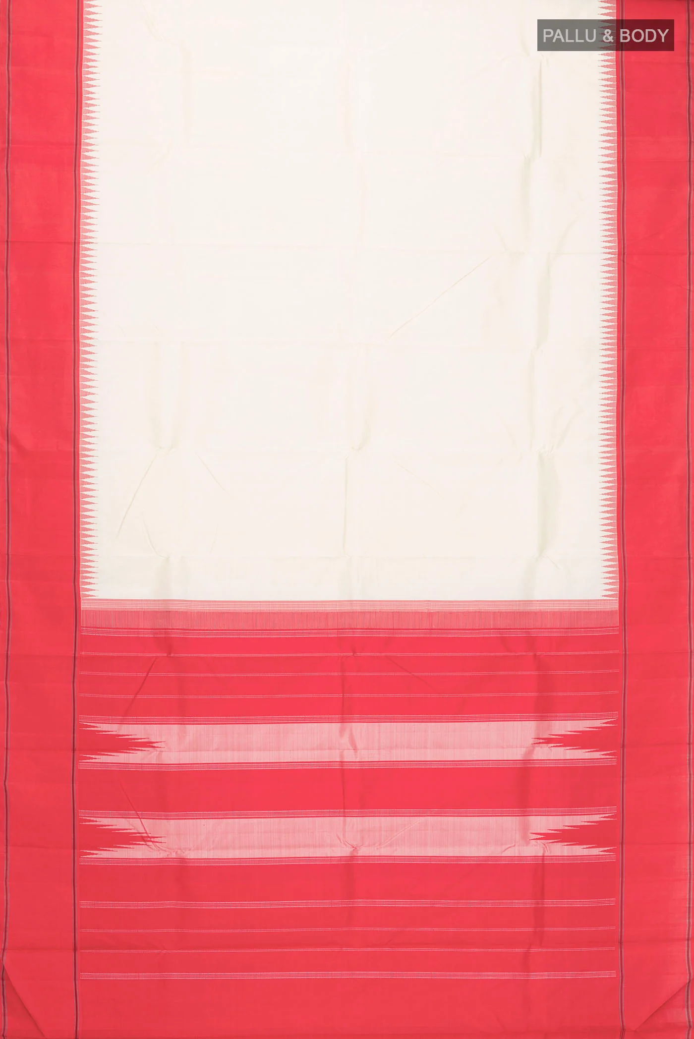 Cream Kanchipuram Silk Saree - Image 6