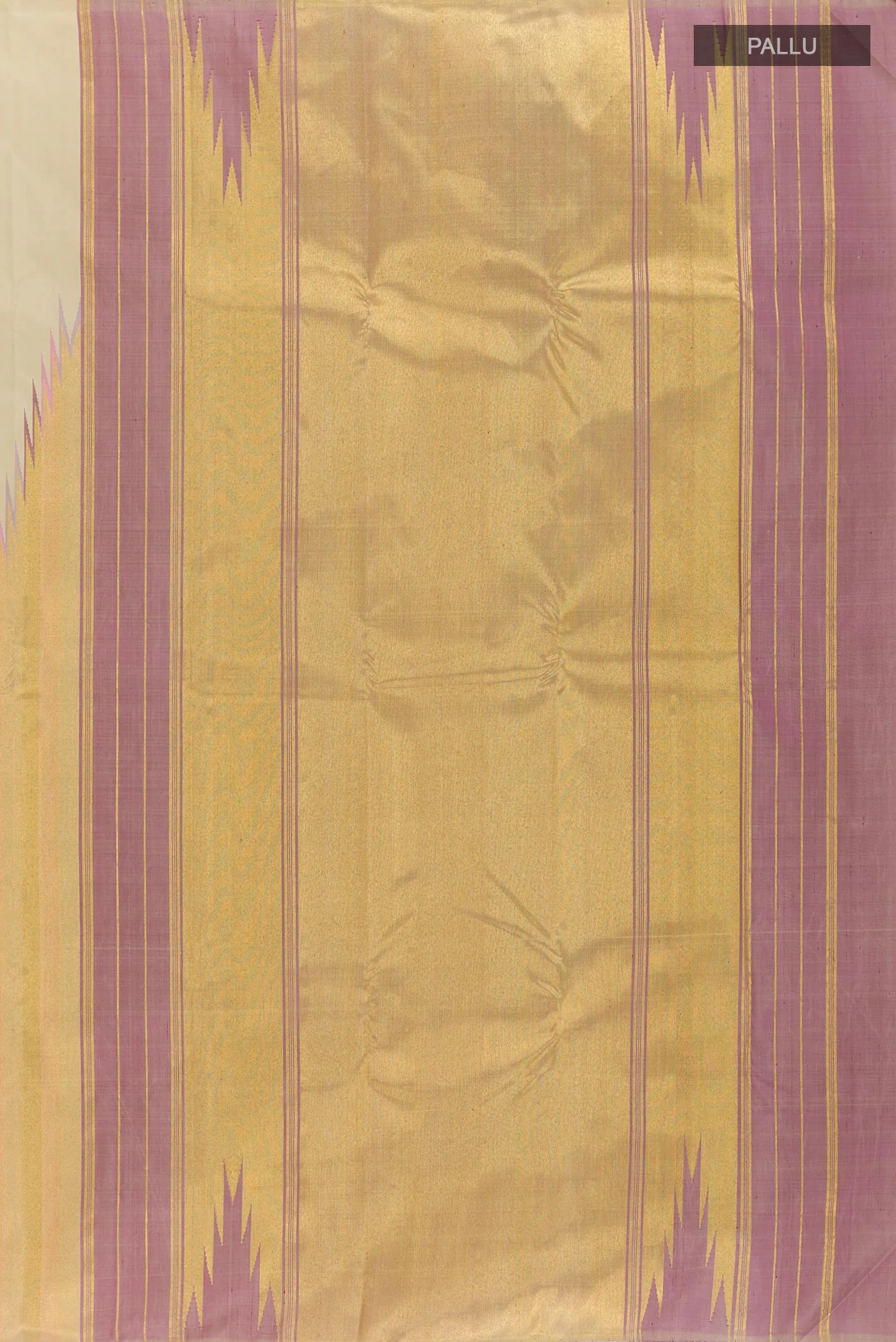 Pure Silk Pure Zari Cream Kanchipuram Saree - Image 6