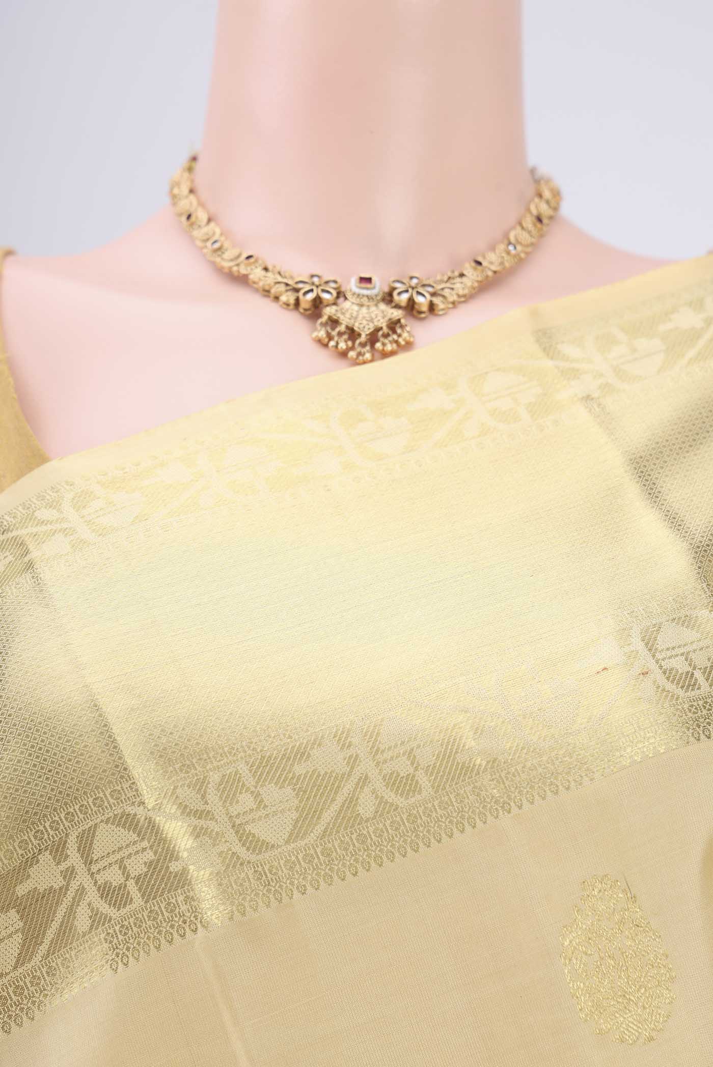 Sandal Kanchipuram Silk Saree - Image 2