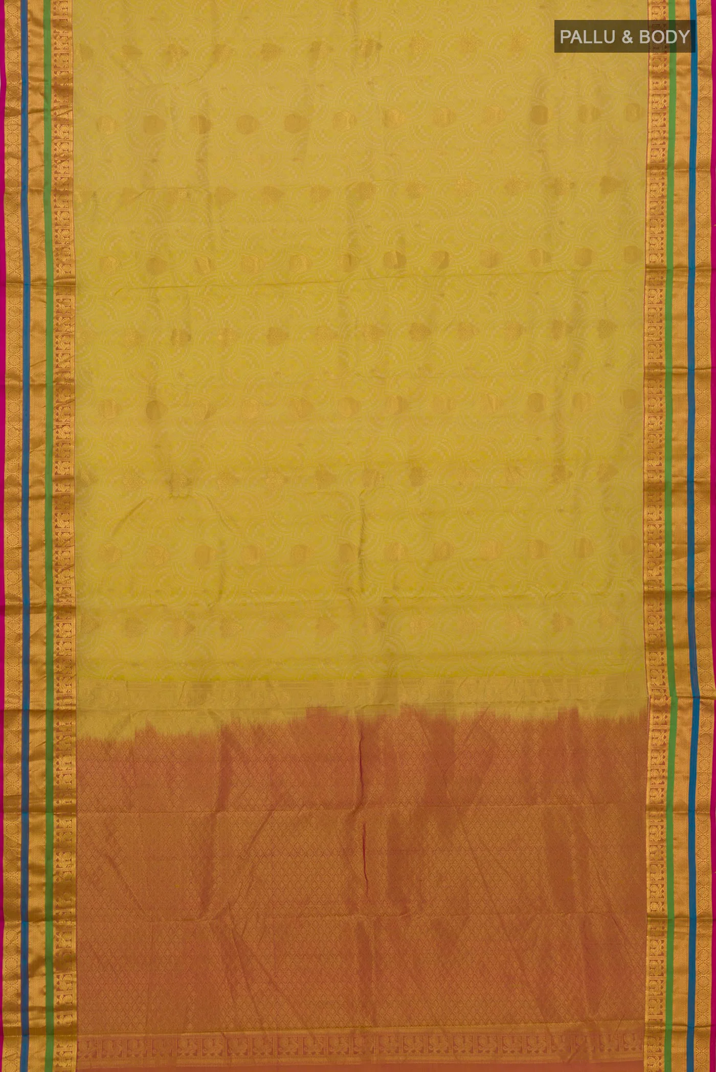 Yellow Kanchipuram Silk Saree - Image 5