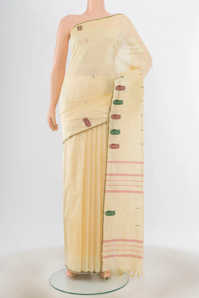 Cream Kanchipuram Silk Saree