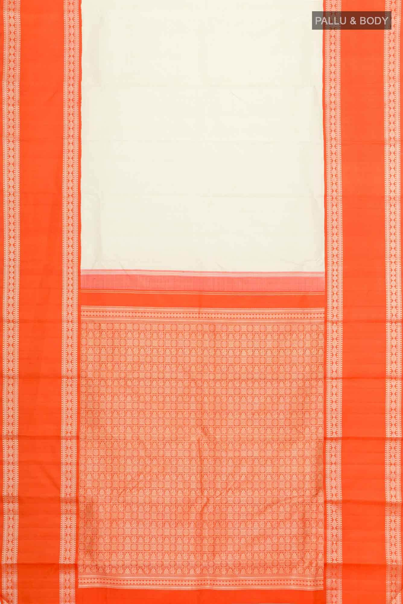 Cream Kanjivaram Silk Saree - Image 4