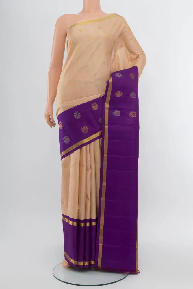 Beige Kanjivaram Silk Saree