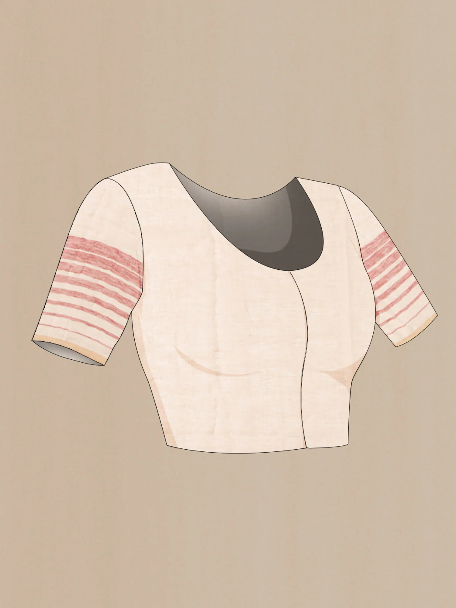 Cream Linen Saree - Image 4
