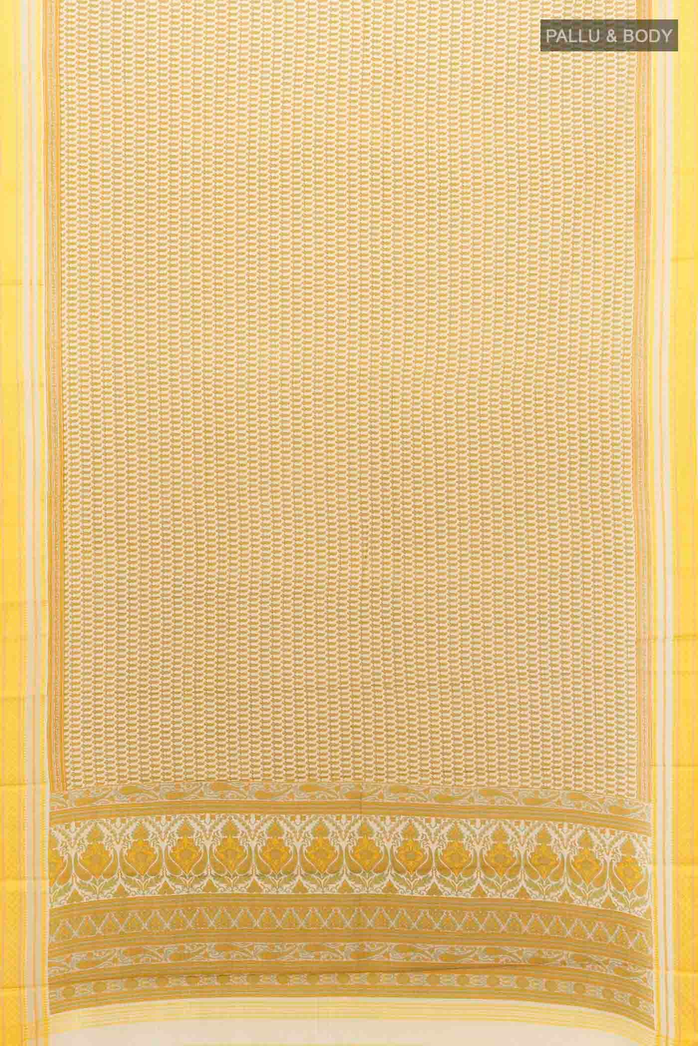 Cream Maheshwari Silk Cotton Saree - Image 5