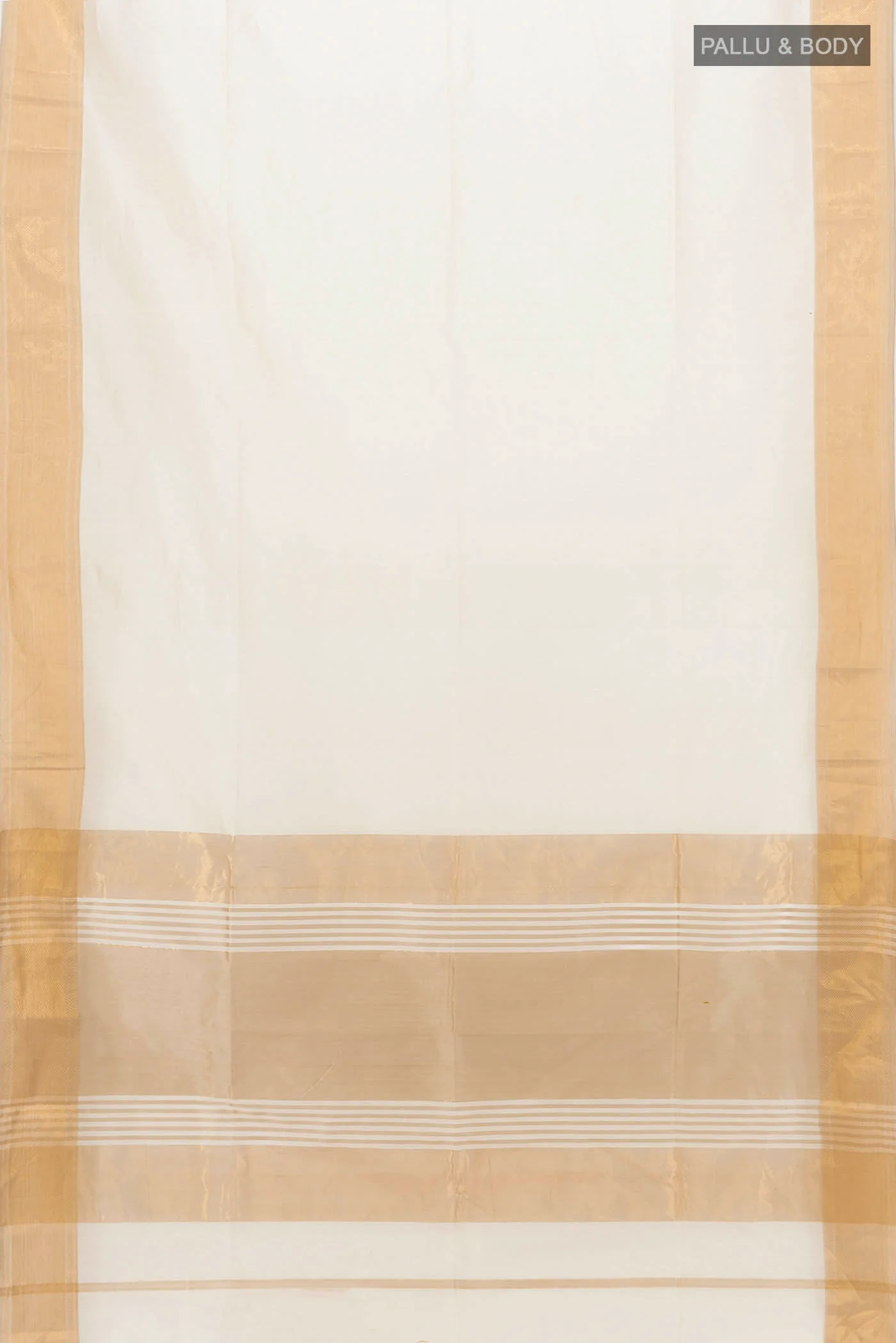 Cream Maheshwari Silk Saree - Image 5