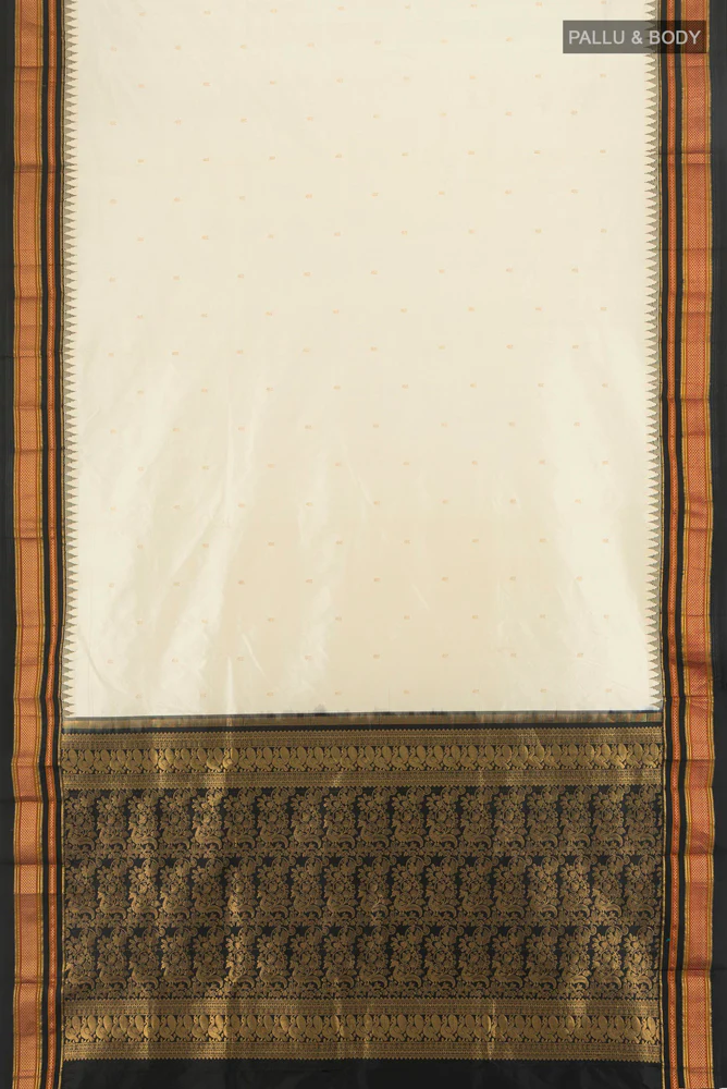 Cream Bangalore Silk Saree - Image 5