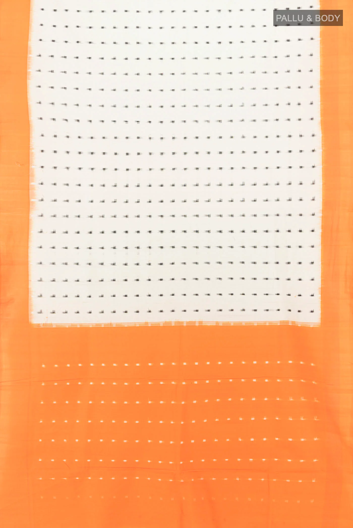Off White Pochampally Cotton Saree - Image 5