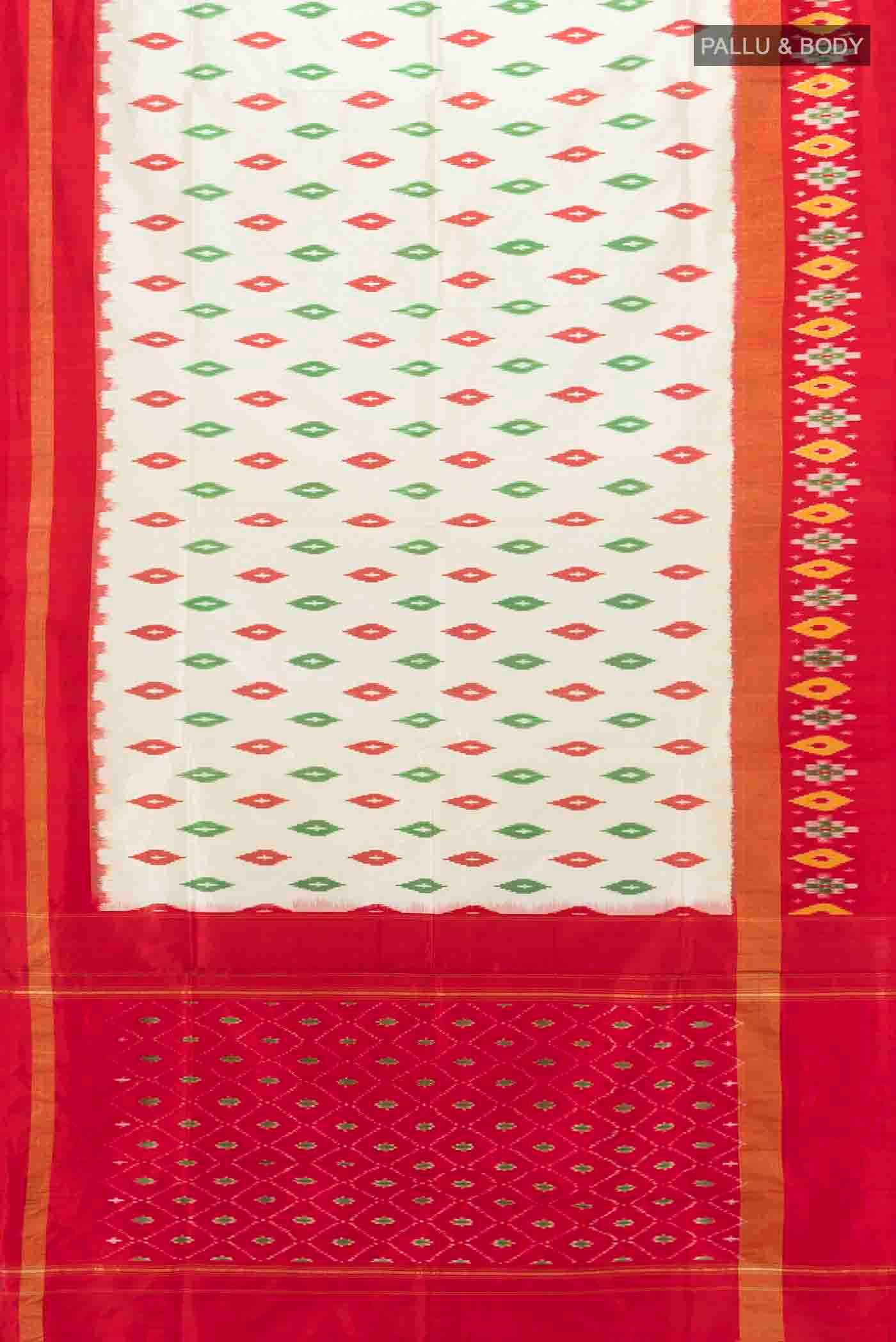 Cream Pochampally Saree - Image 5
