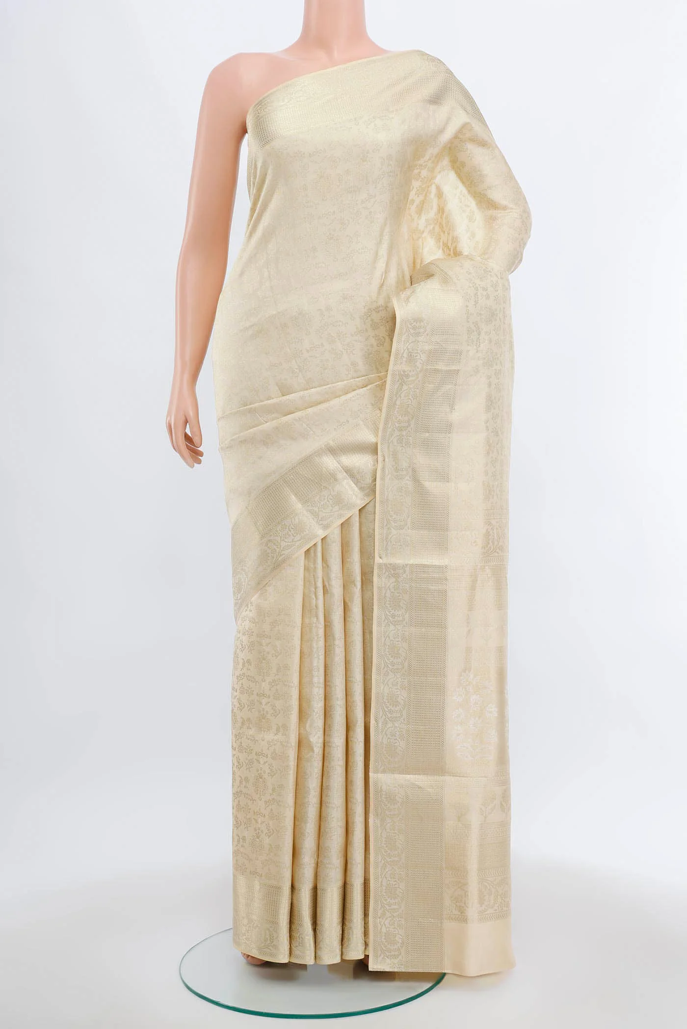Cream Soft Silk Saree