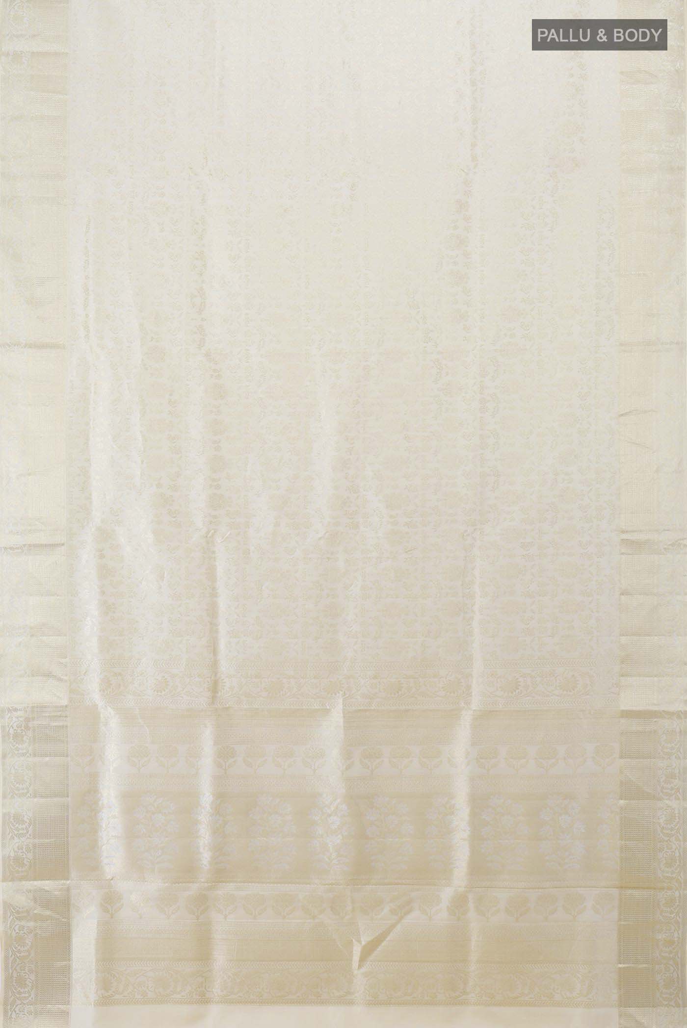 Cream Soft Silk Saree - Image 5