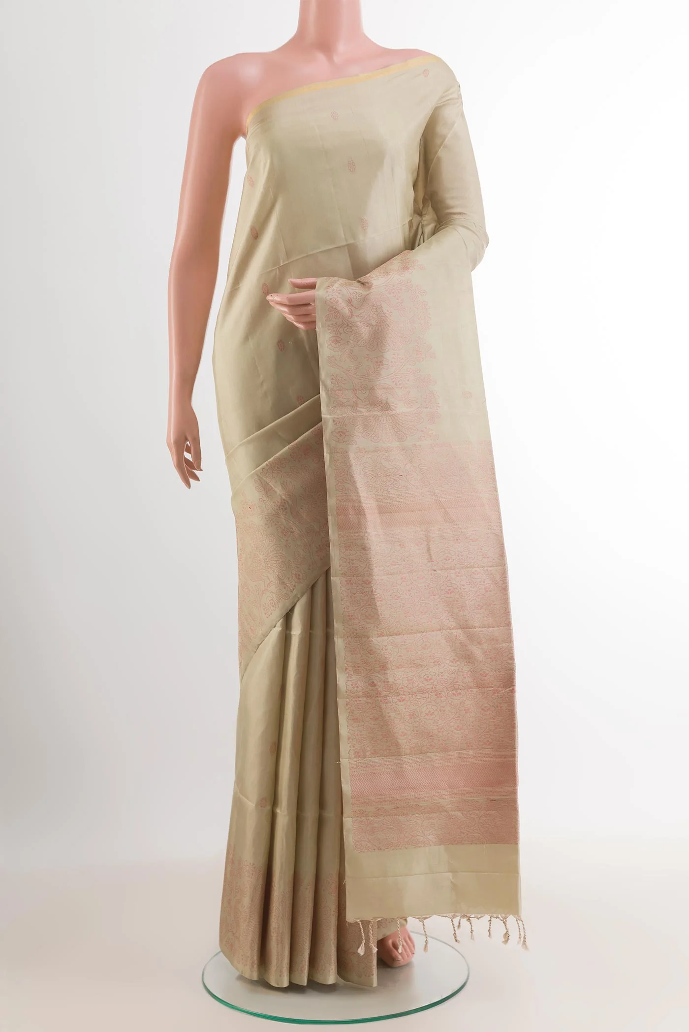 Beige Soft Silk Saree