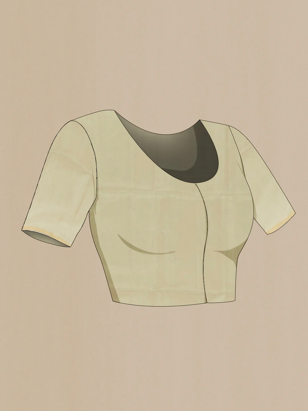 Beige Soft Silk Saree - Image 2