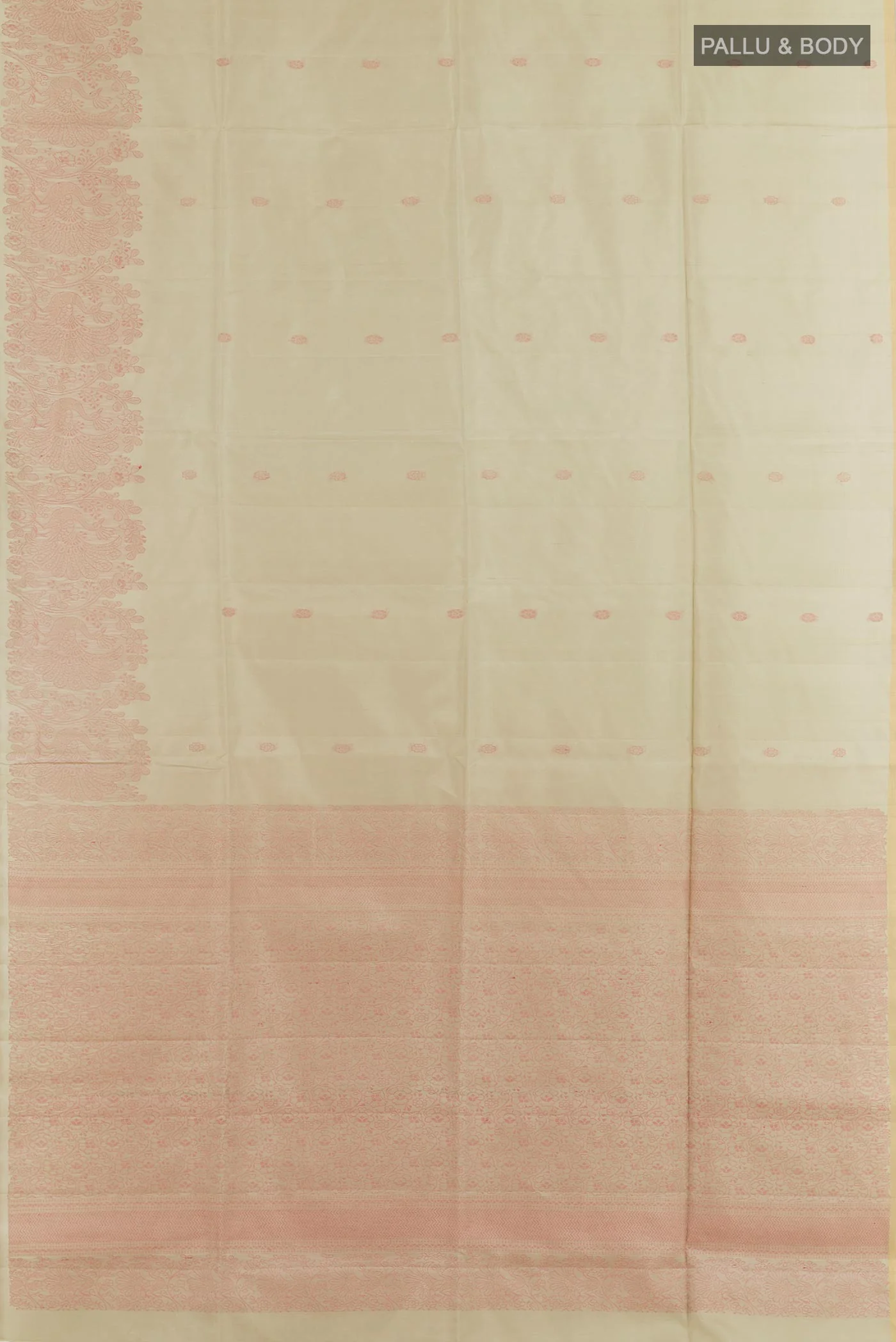 Beige Soft Silk Saree - Image 3