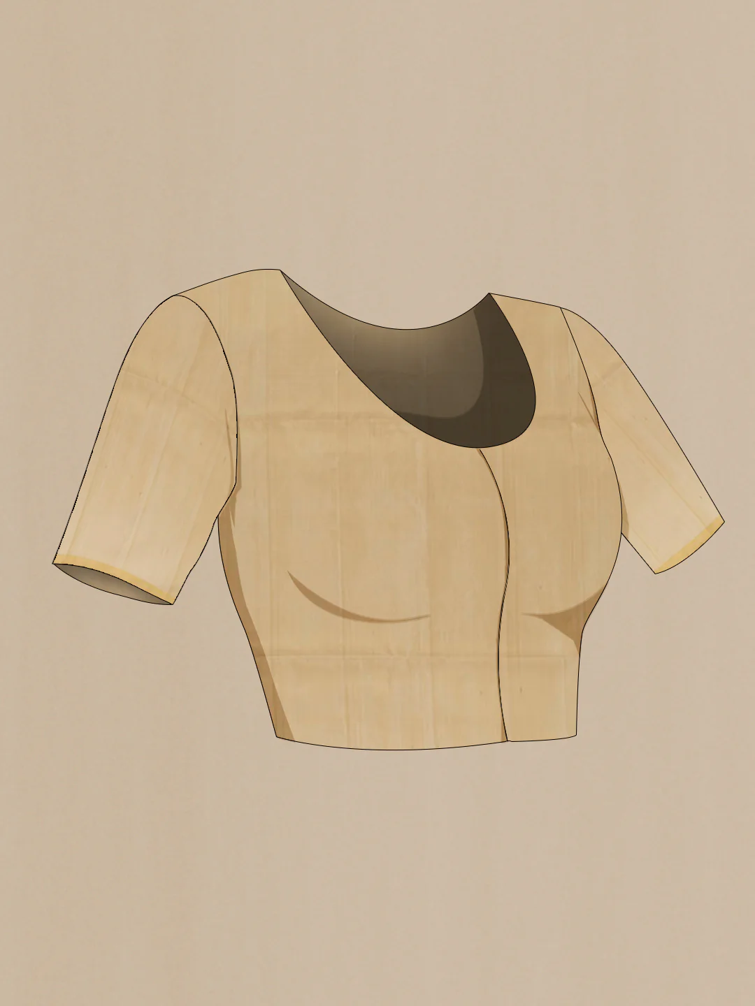 Beige Soft Silk Saree - Image 2
