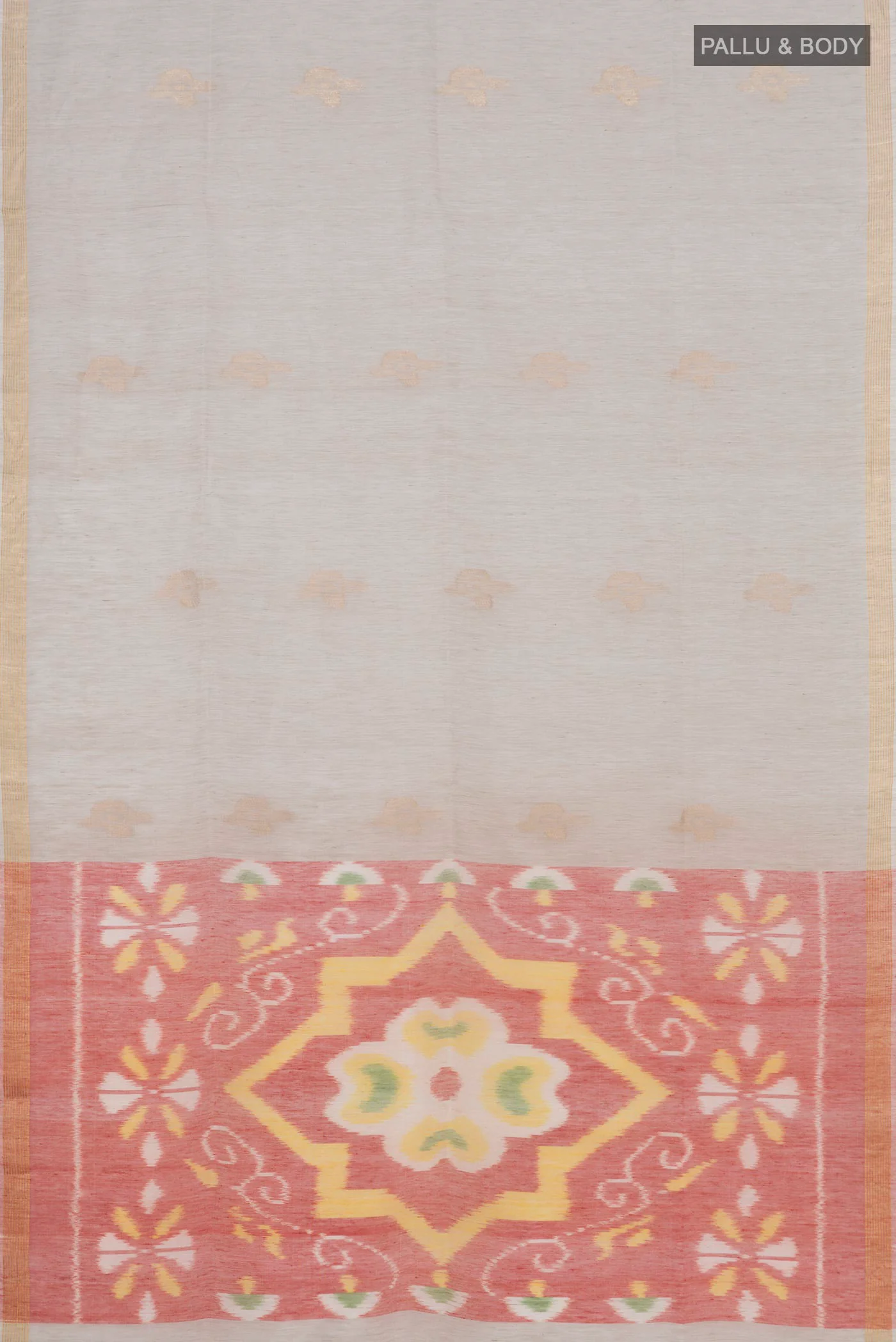 Cream Soft Silk Saree - Image 5