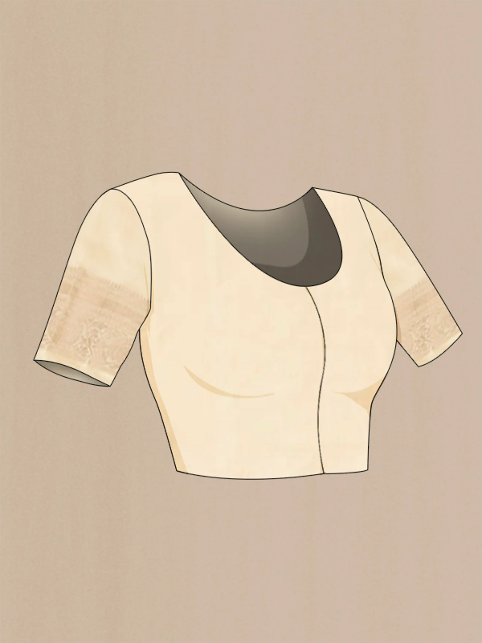 Cream Soft Silk Saree - Image 5