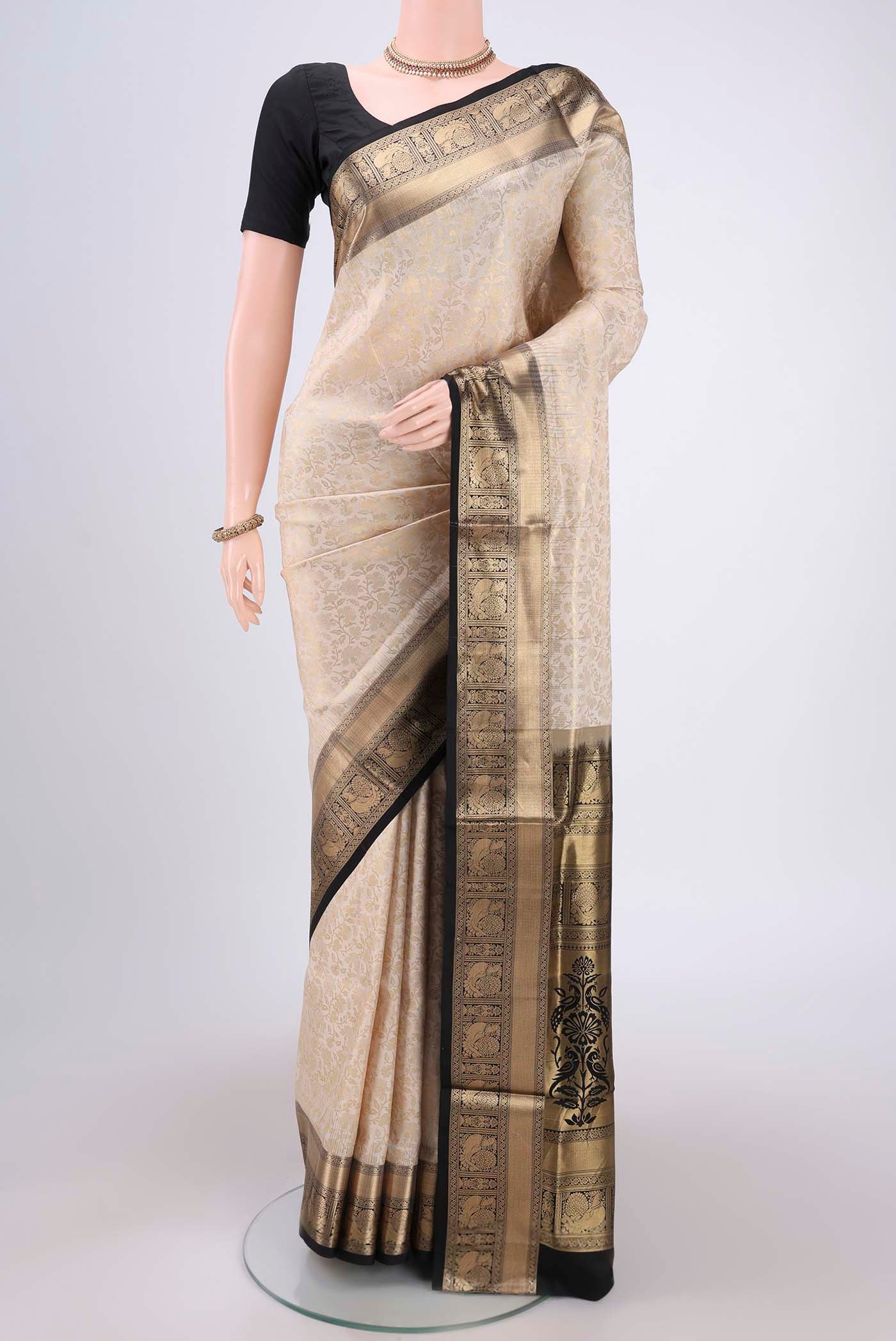 Cream Soft Silk Saree