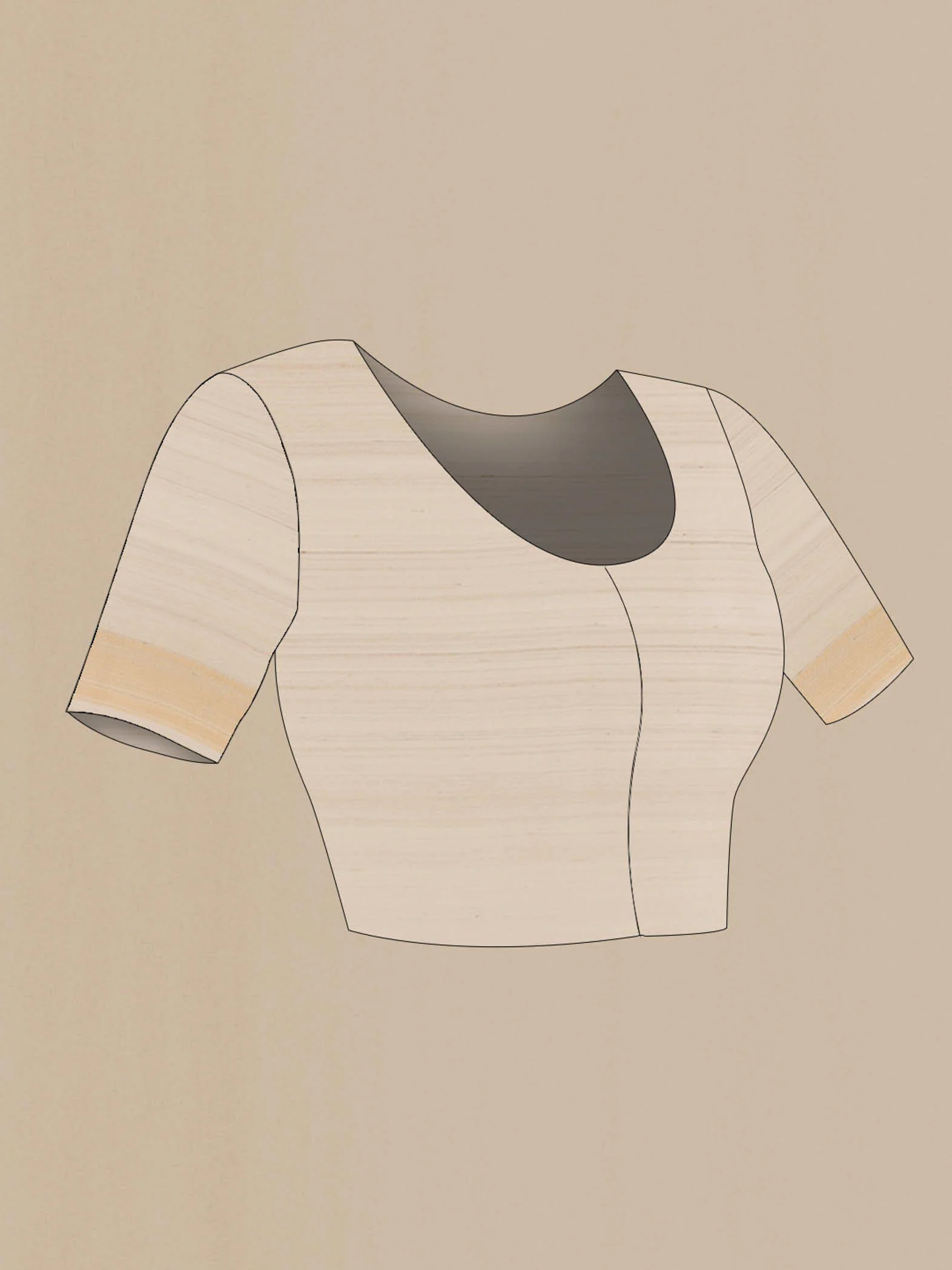 Cream Tussar Saree - Image 2