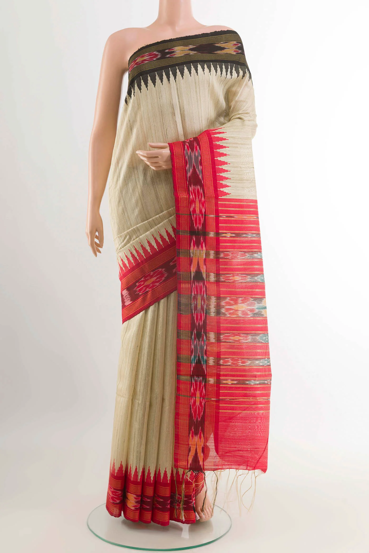 Cream Tussar Saree