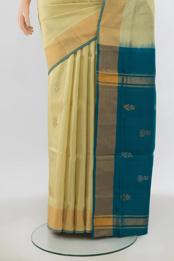 Cream Uppada Silk Saree - Image 3