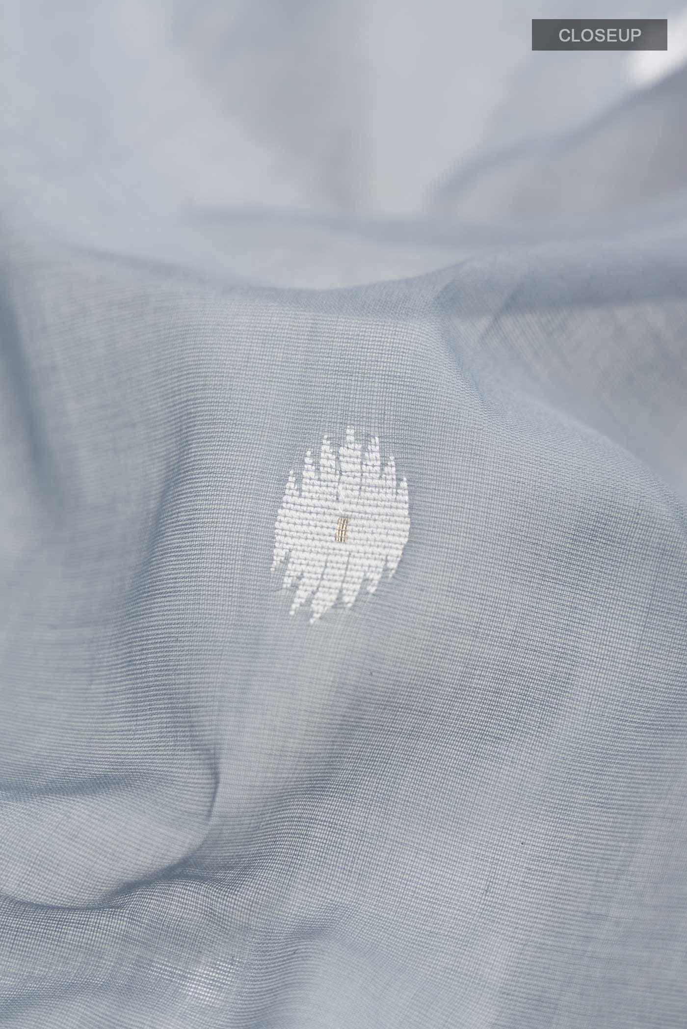 Damini-Grey Bengal Cotton Saree - Image 2