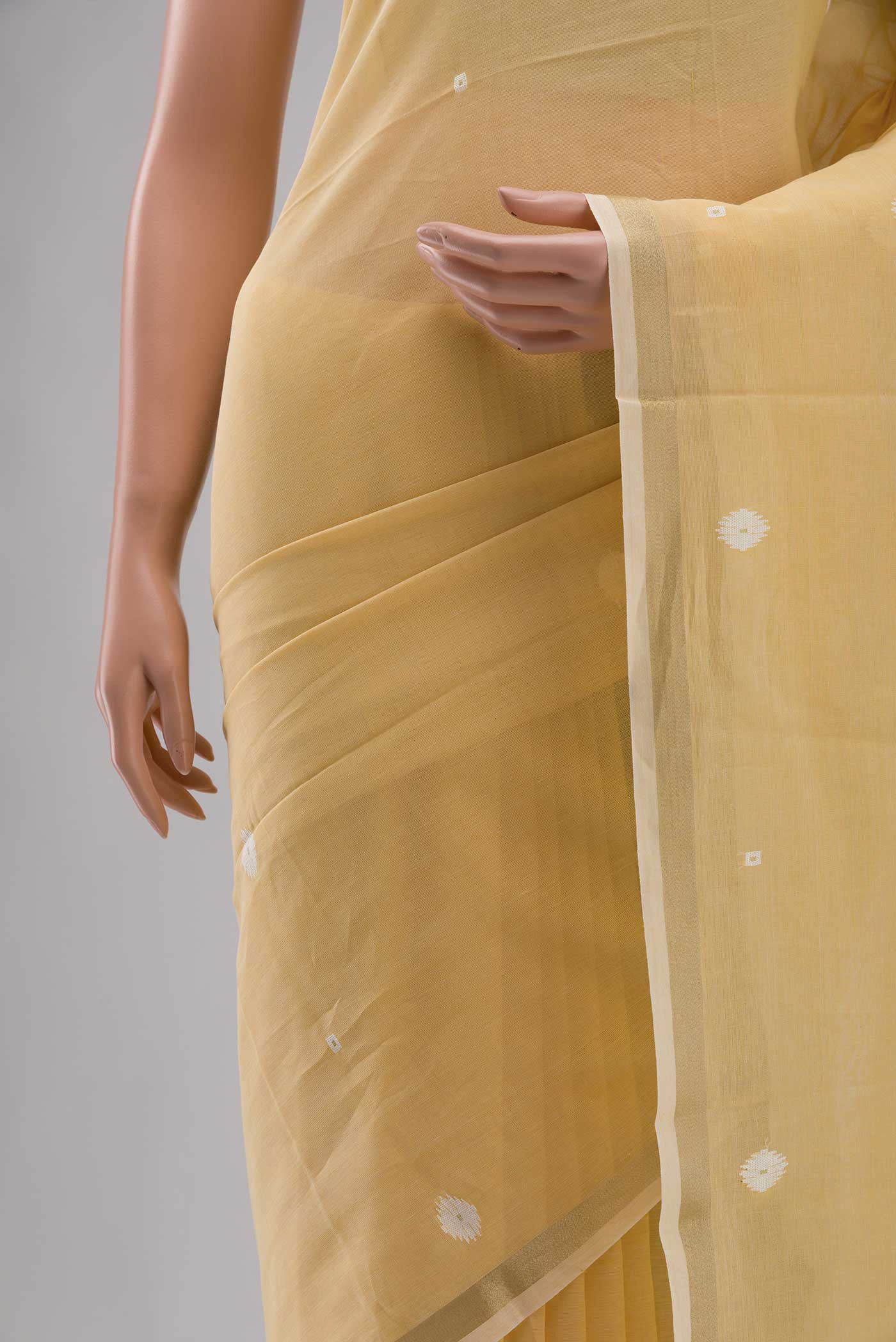 Damini-Sandal Bengal Cotton Saree - Image 5