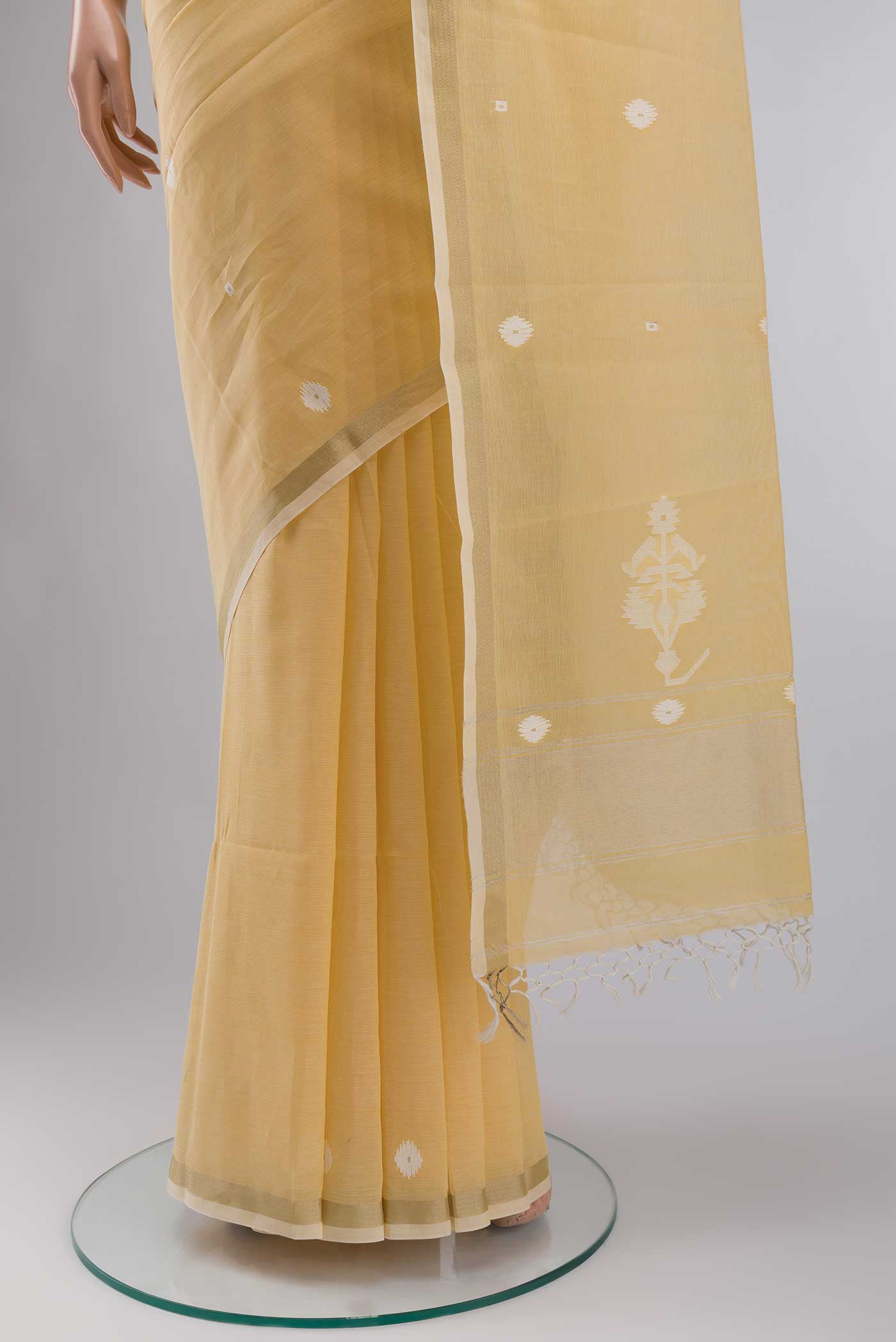 Damini-Sandal Bengal Cotton Saree - Image 7