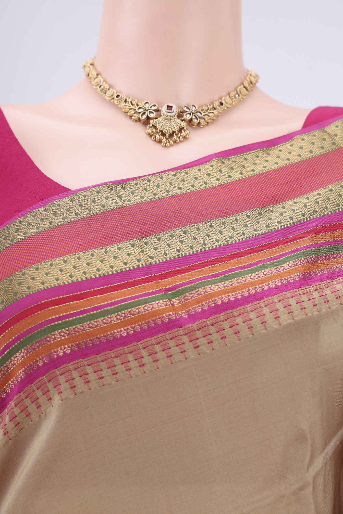 Brown Bangalore Silk - kadyal Saree - Image 2
