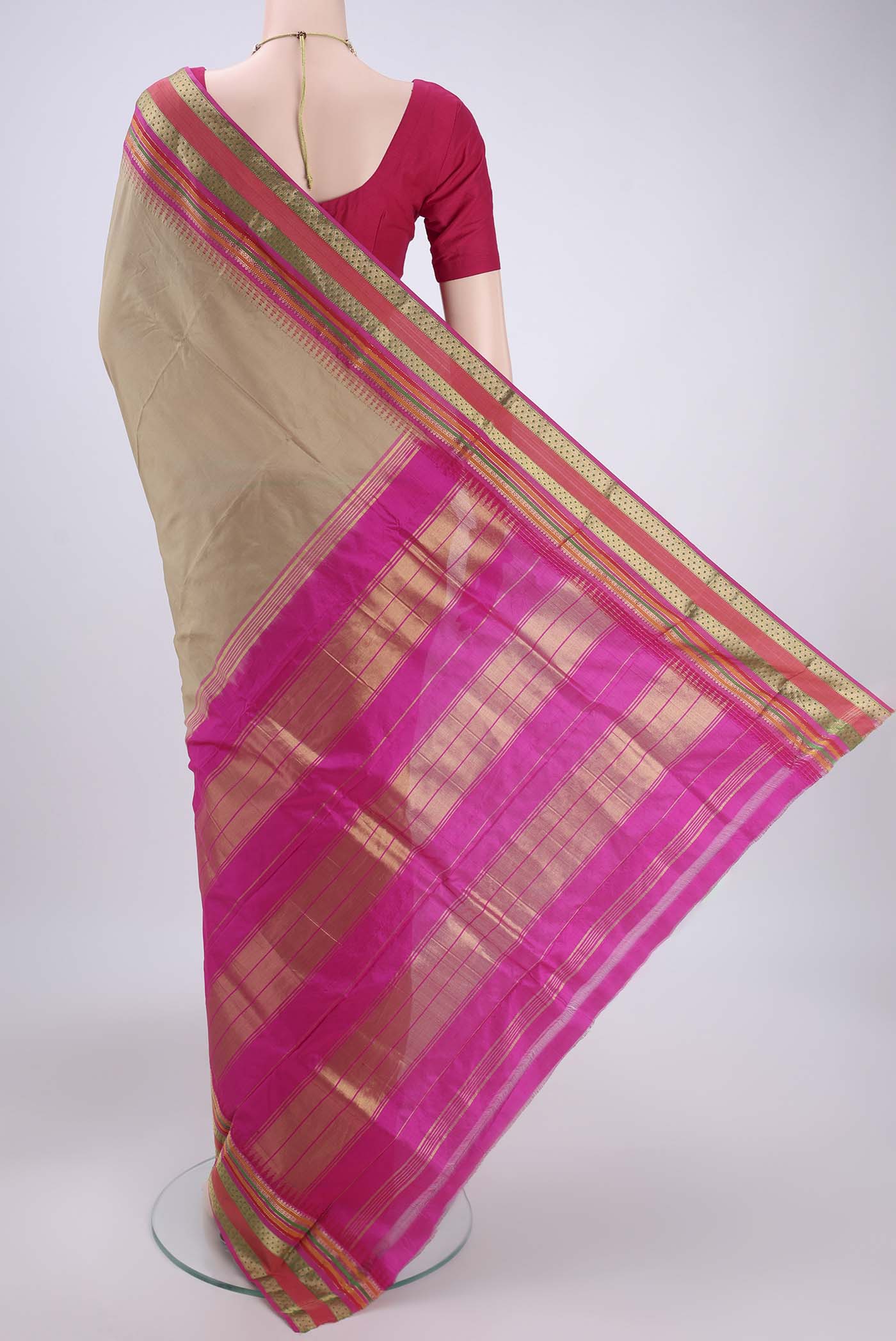 Brown Bangalore Silk - kadyal Saree - Image 3