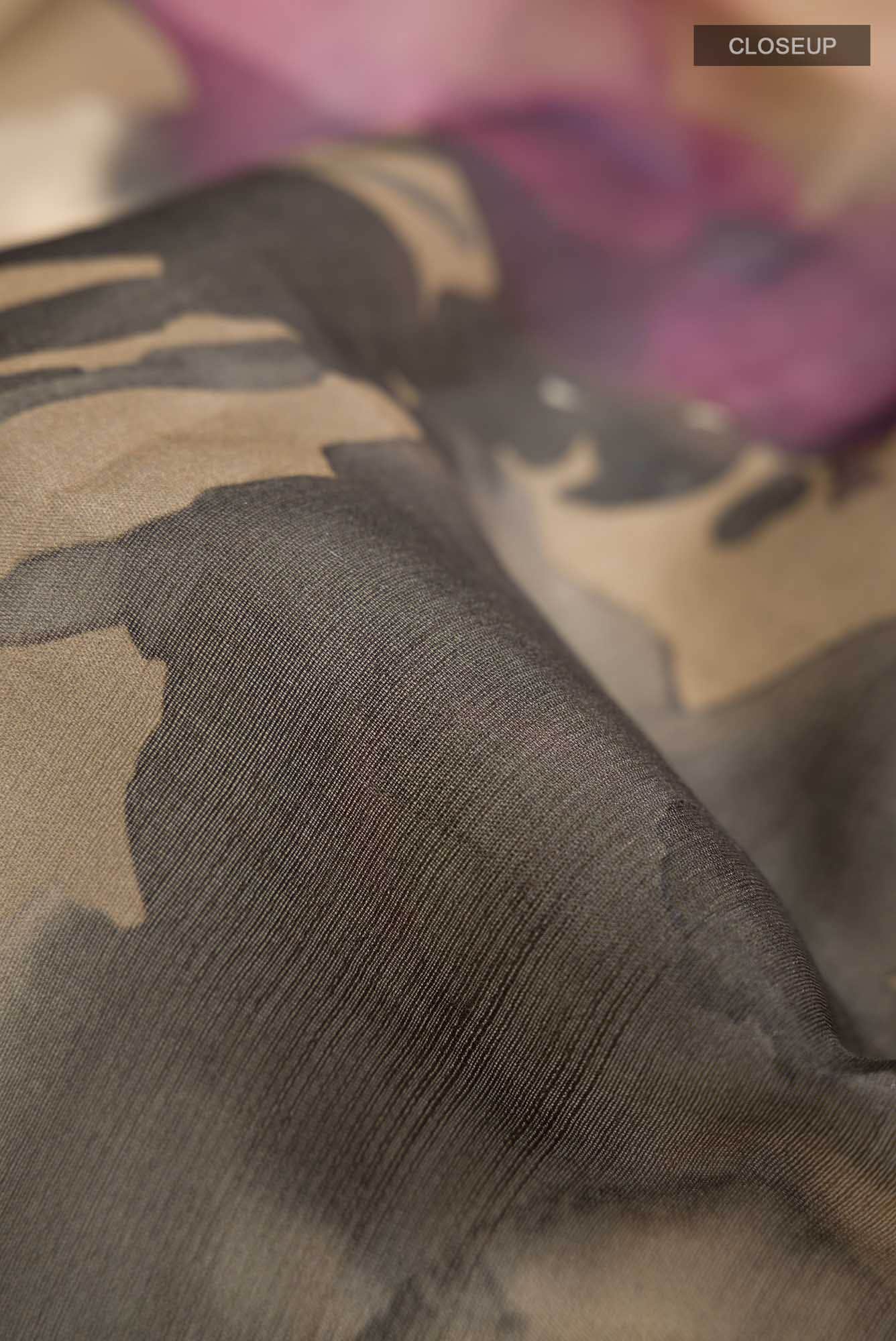 Dark Beige Bhagalpuri Tussar Silk Saree - Image 2