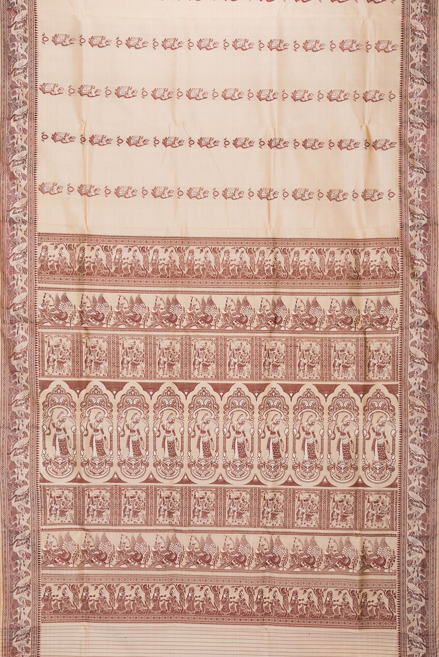Beige Baluchari Silk Saree - Image 6